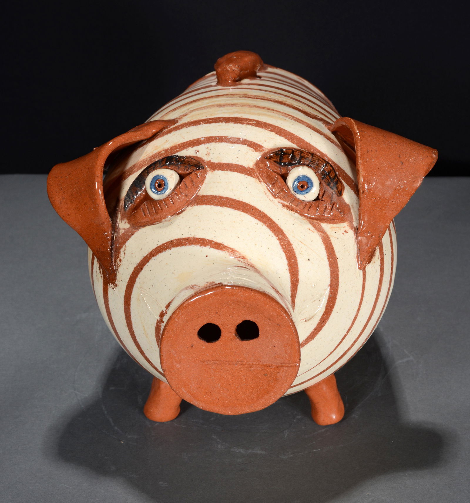 Albert Hodge. Swirl Large Pottery Sow. (1 of 4)