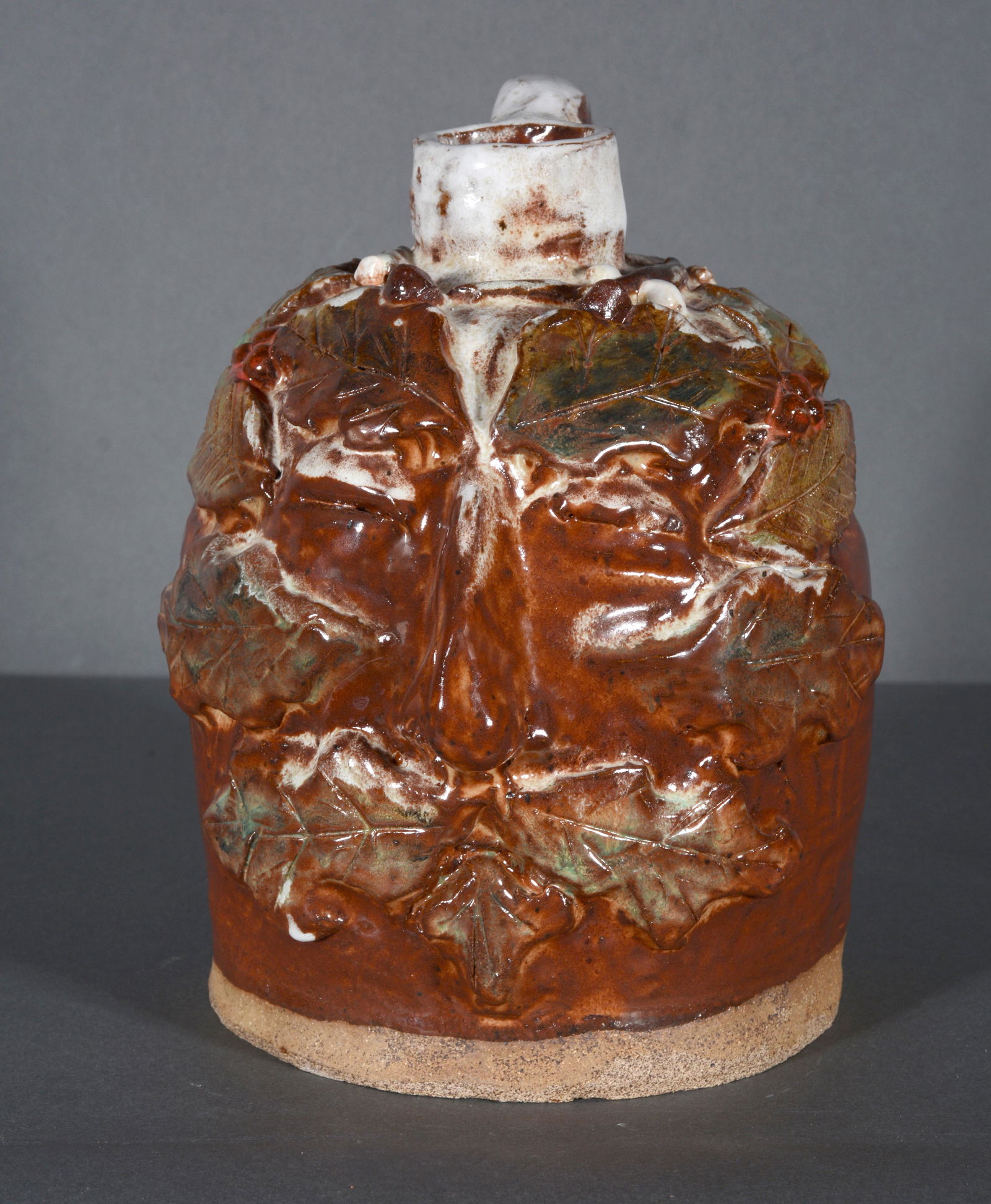 Dale â€˜Breezyâ€™ Ellis. Oak Leaf Face Jug. (1 of 3)