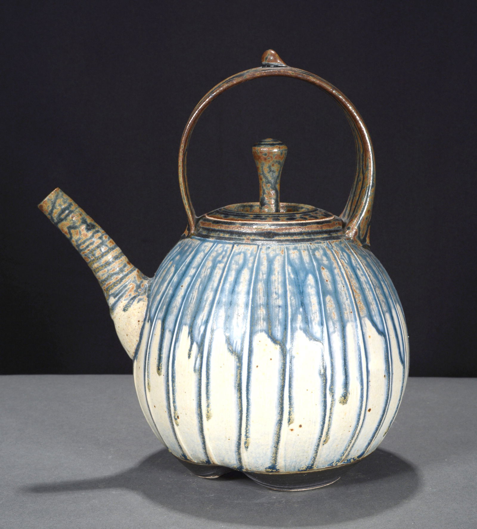 NC Art Potter. Beautiful Multi-Glazed Drip Teapot. (1 of 4)