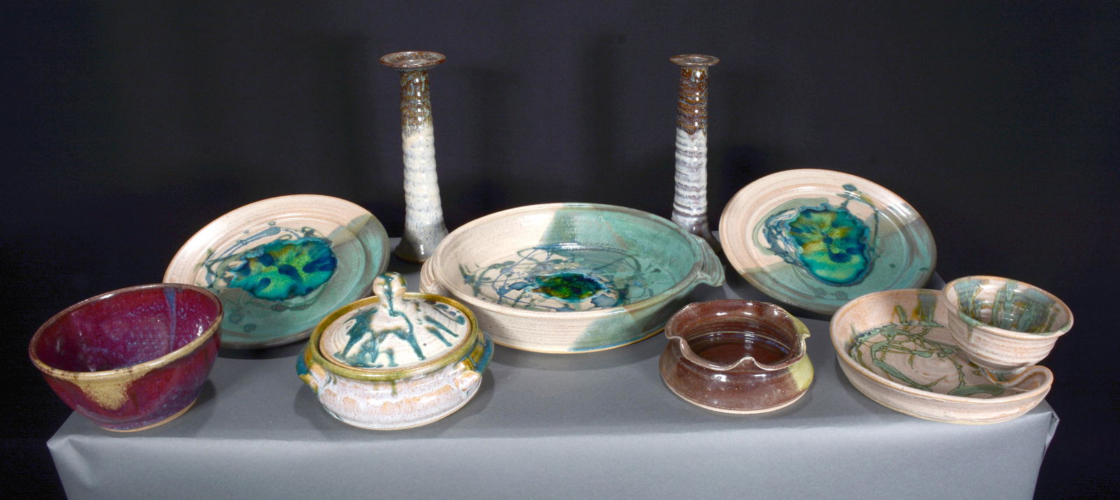 Lantern Hill Seagrove NC Pottery. 9 Pottery Pieces. (1 of 3)