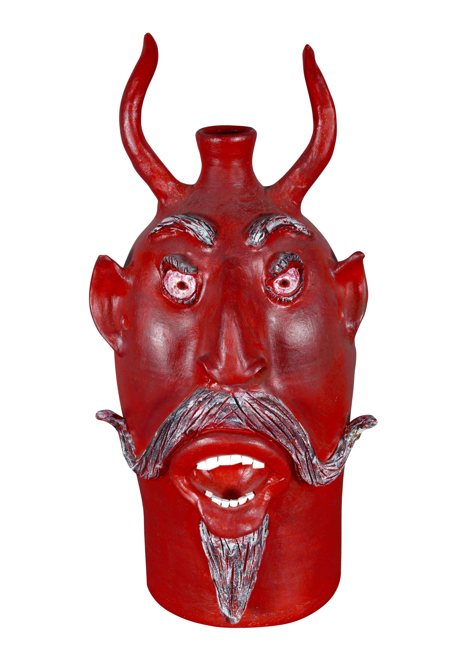 Charlie Brown. Five Gallon Red Devil Face Jug. (1 of 10)