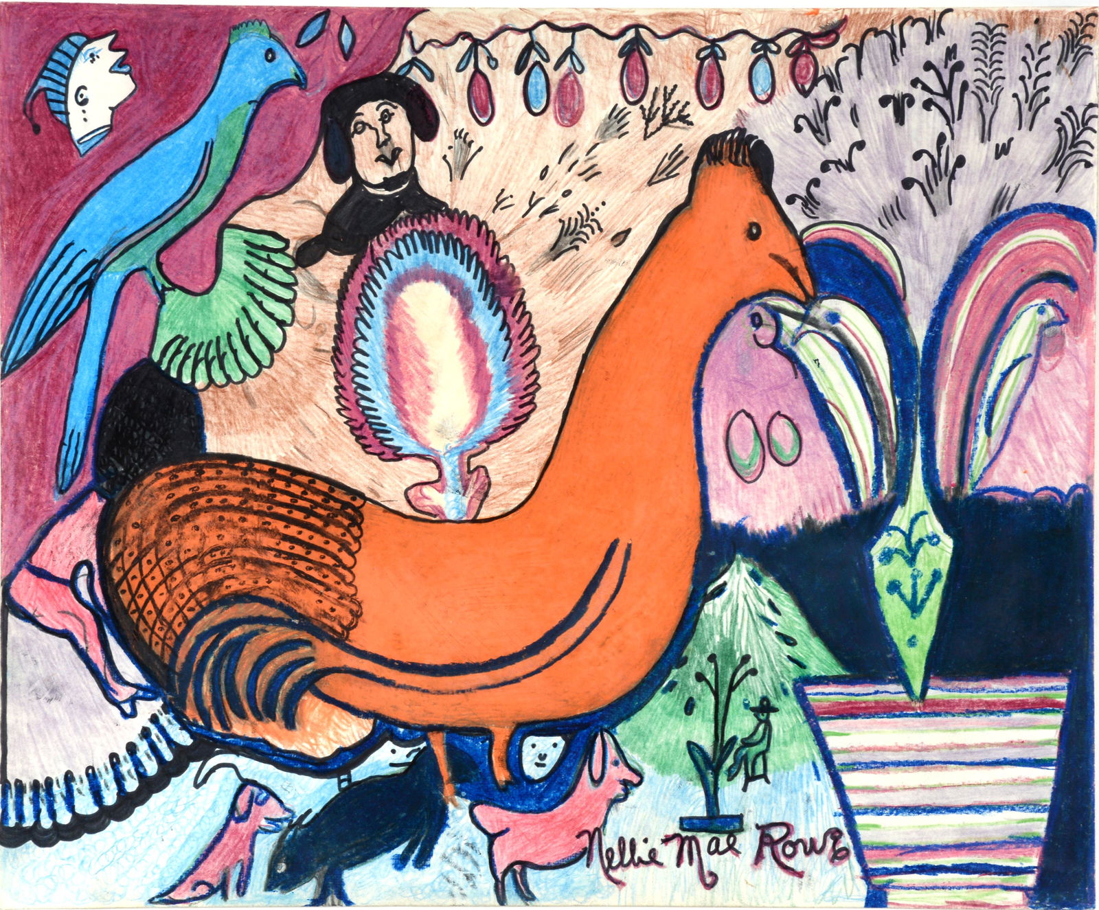 Nellie Mae Rowe. Orange Rooster. (1 of 12)