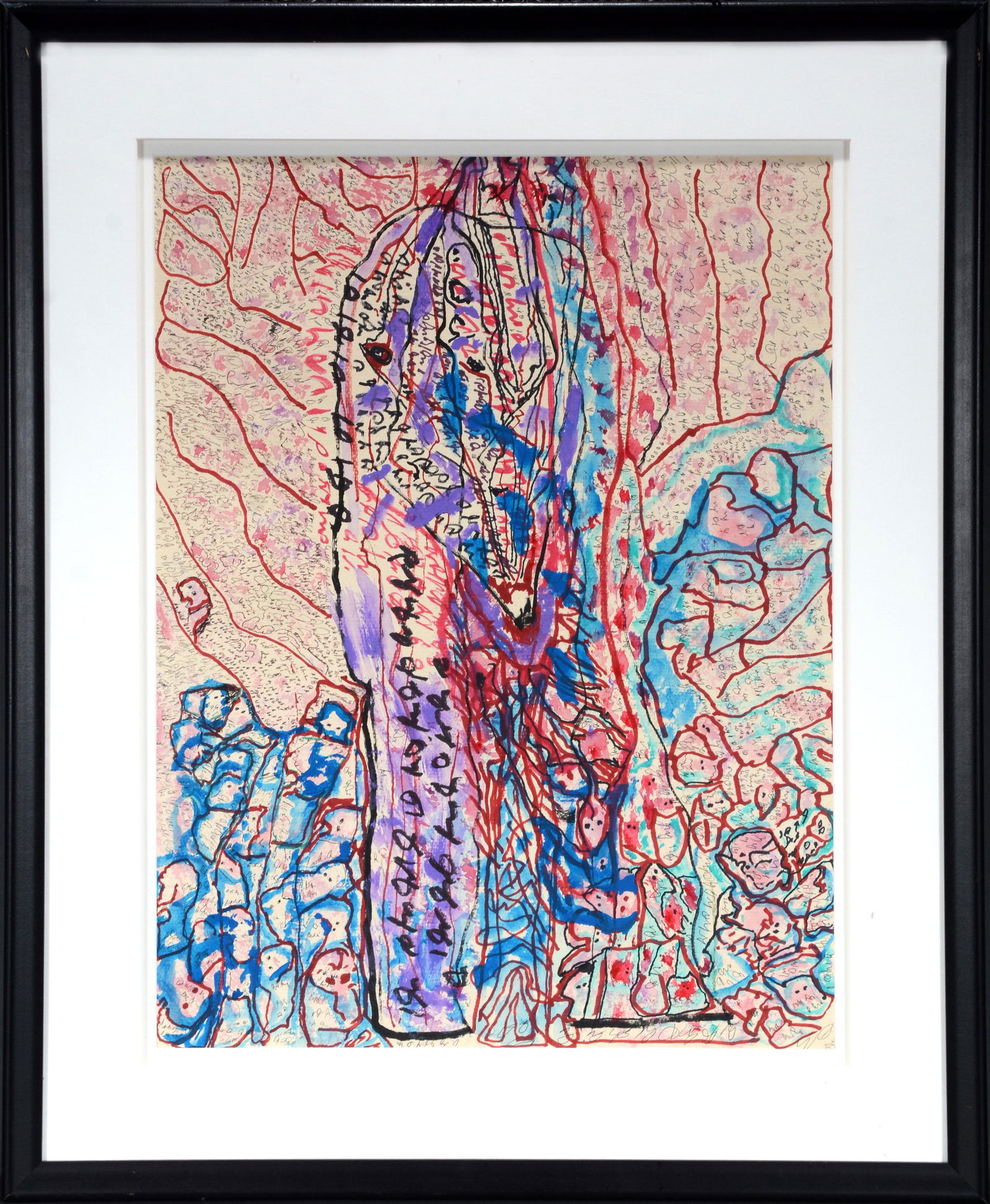 J.B. Murry. Dbl-Side Painting with Strong Central Images & Spirit Writing. (1 of 11)