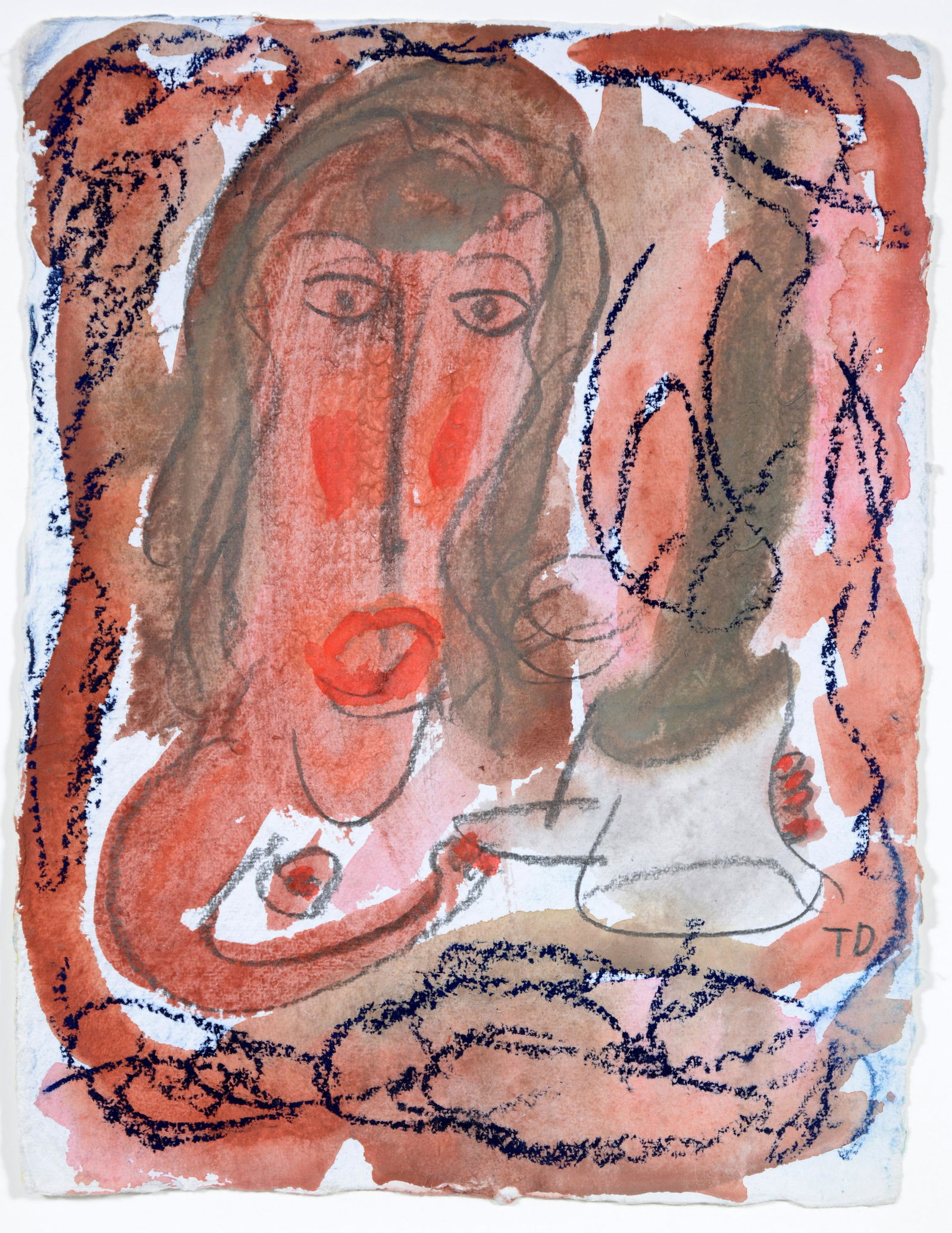 Thornton Dial. Nude Woman.: Thornton Dial. Nude Woman. Initialed. Watercolor, charcoal and paint on artist paper. Excellent condition. Image is 10" x 12.5". Frame is 20” x 23". Est. $1,000-2,000. Ship: $55