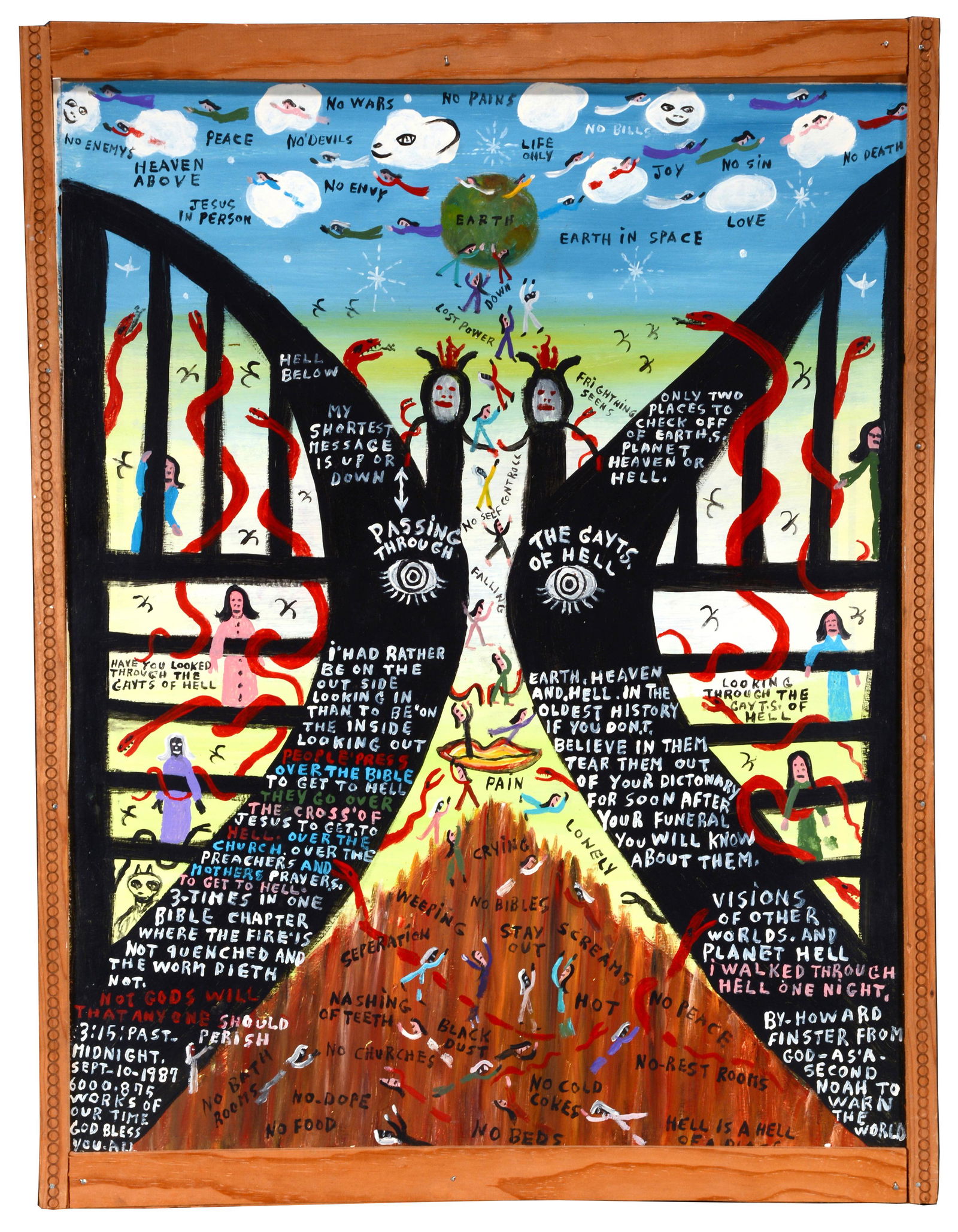 Howard Finster. Passing Through The Gayts Of Hell (sic.) (1 of 12)