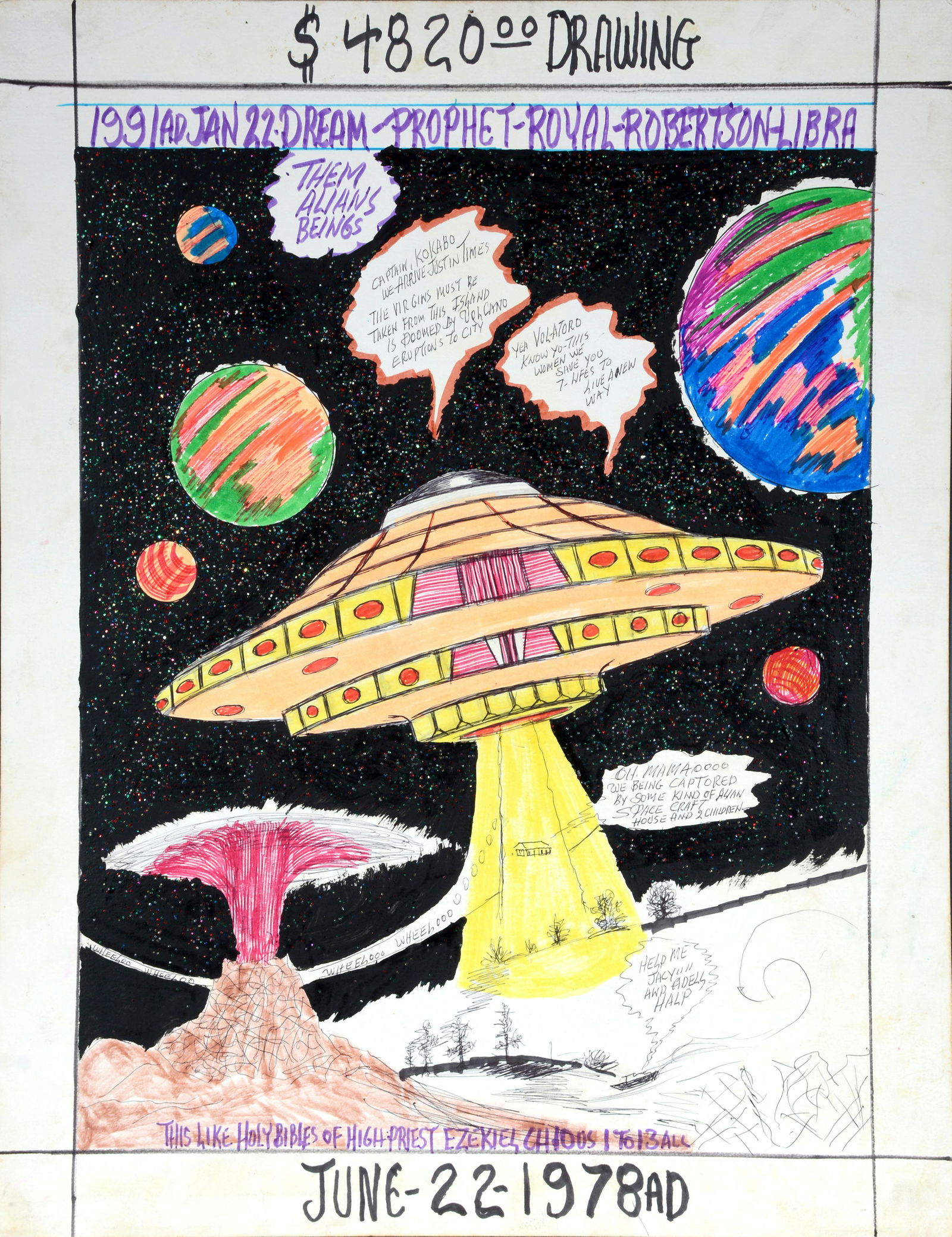 Prophet Royal Robertson. Space Ship & Calendar. (1 of 9)