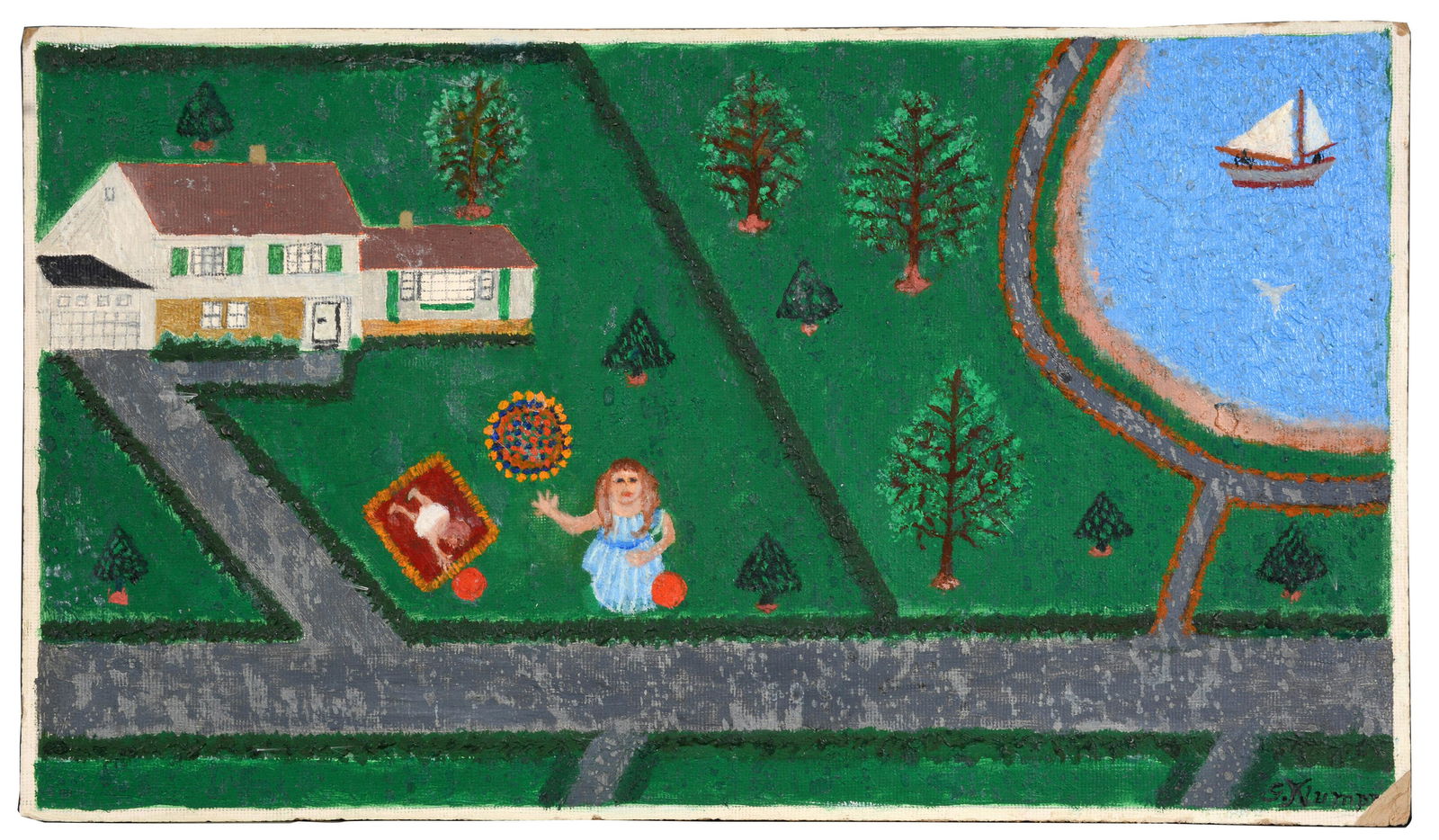 Gustav Klumpp. Mother In Yard With Baby. (1 of 9)