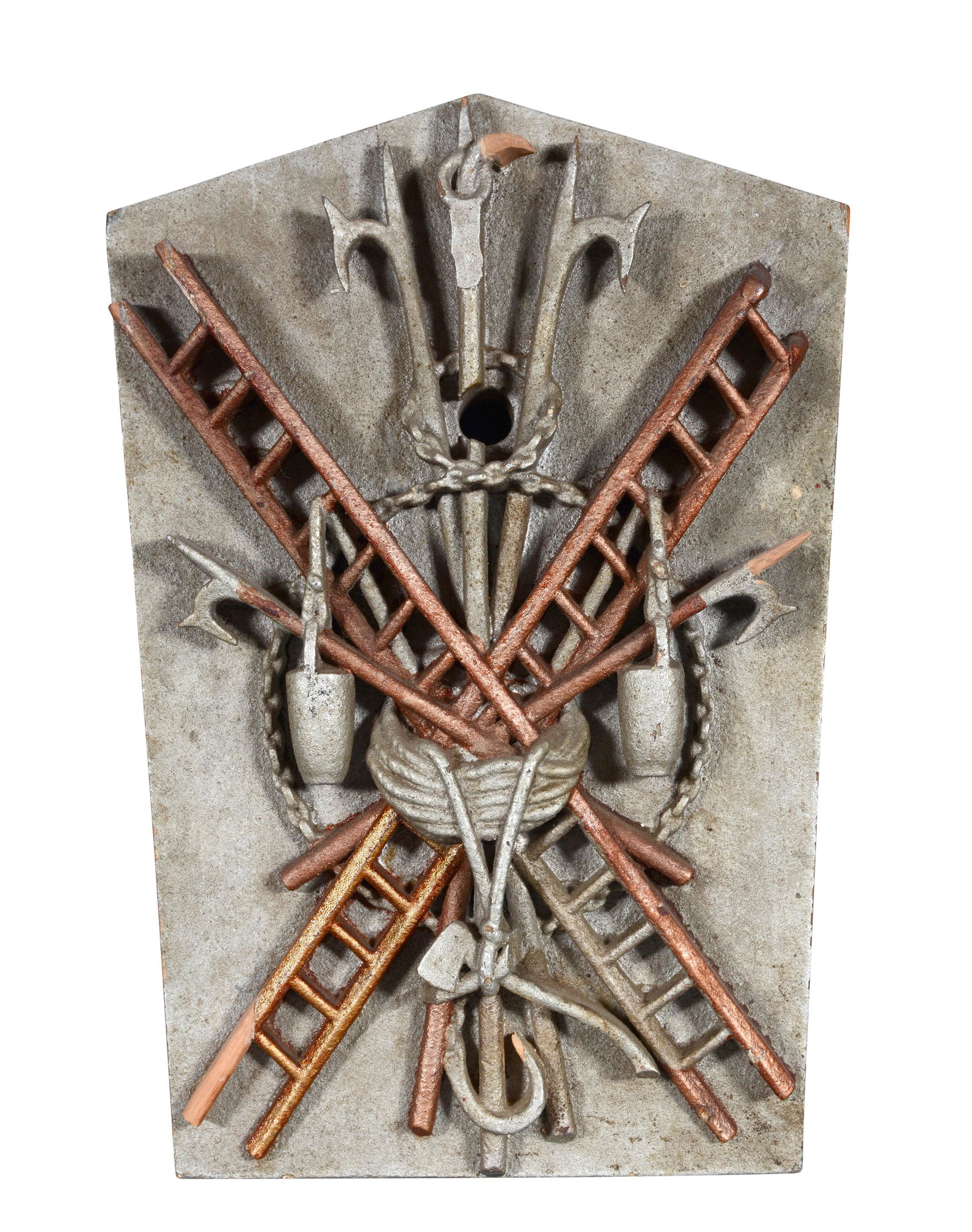 Early Fire House Key Stone Trade Sign Mold. (1 of 11)