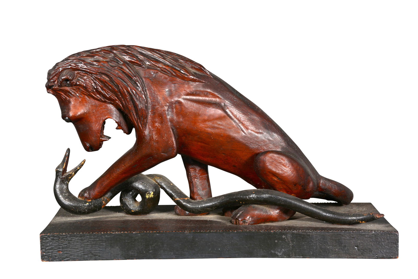 Lion Attacks Large Snake. (1 of 15)