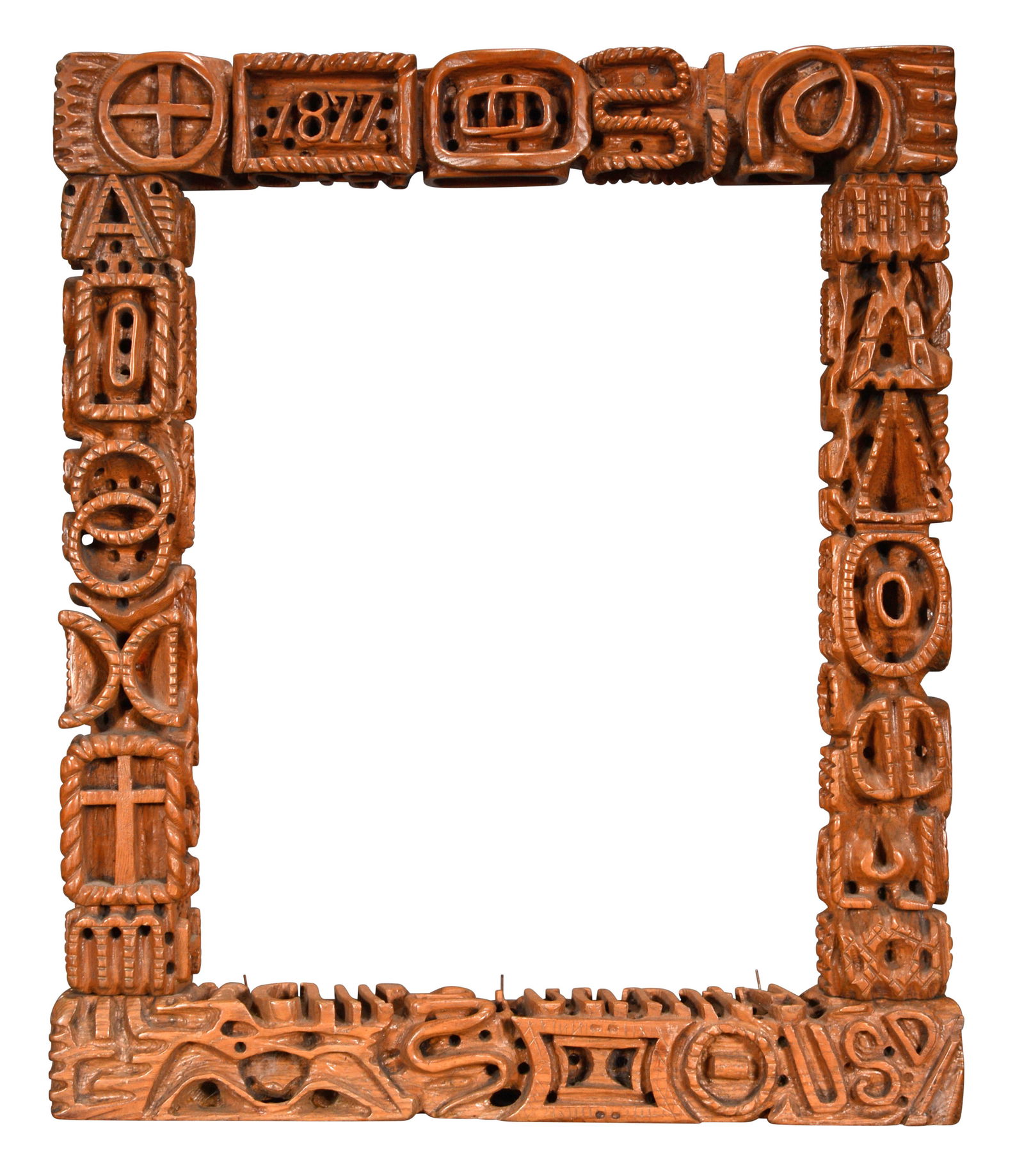 D.W. Fox. Intricately Carved What-Not Frame Titled "All Vanity". (1 of 12)