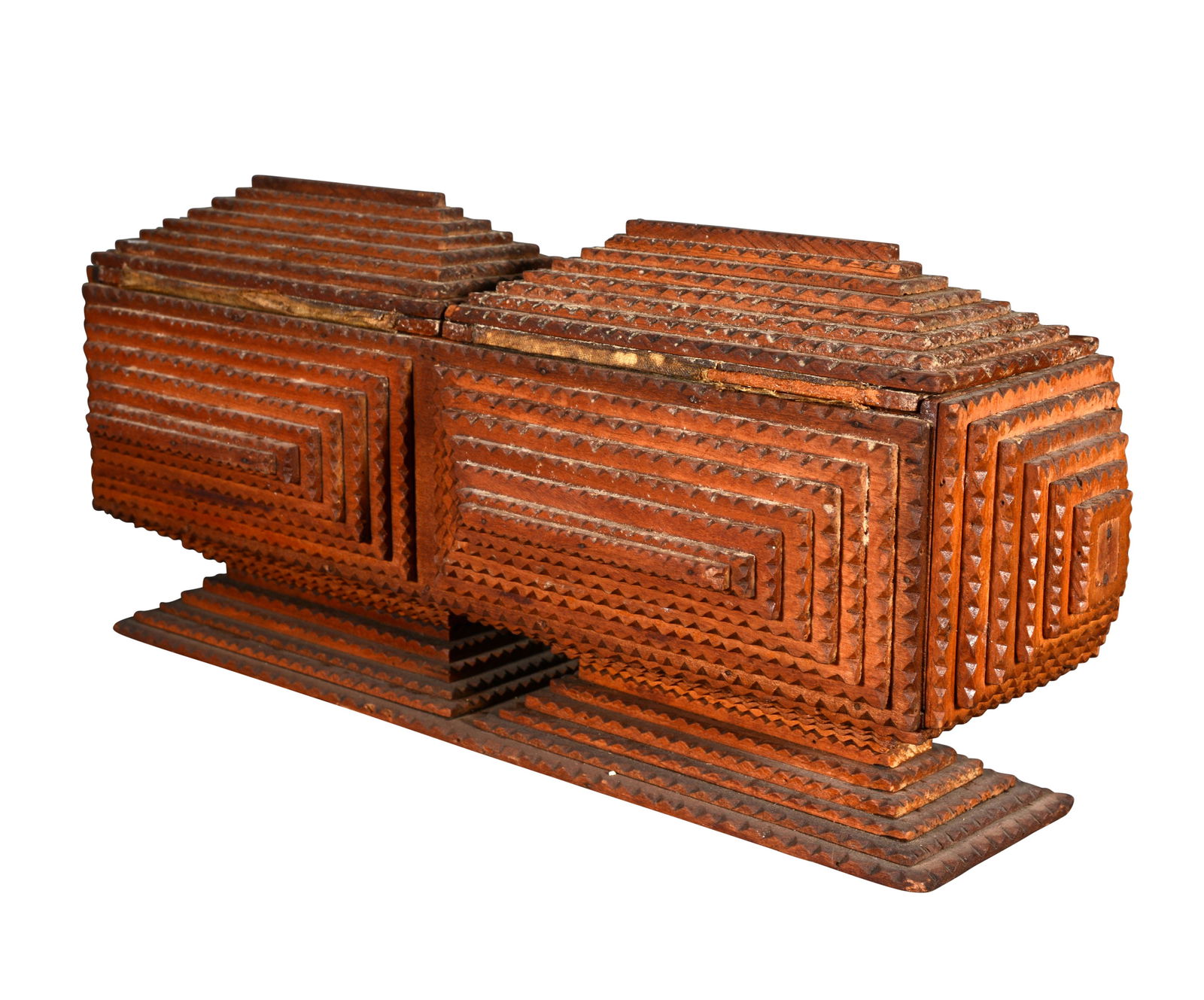 Winter Factory-Specials - Double Pyramid Tramp Art Box. (1 of 8)