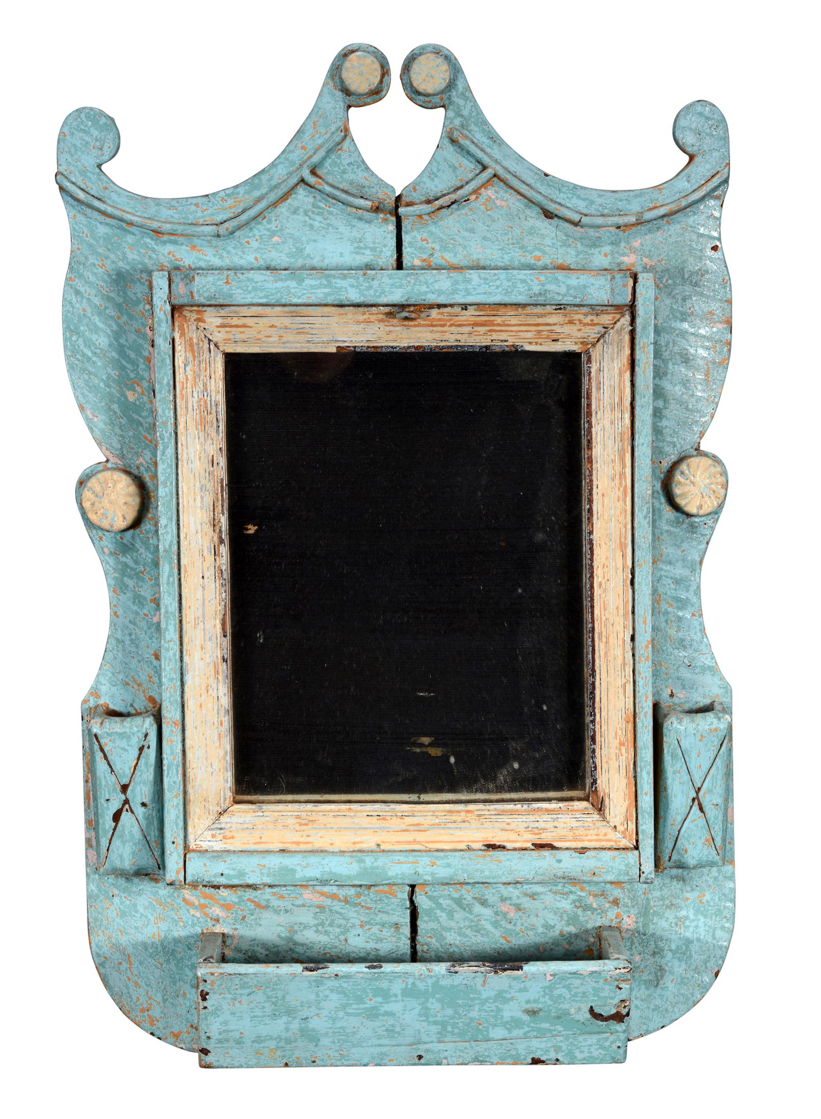 Antique Folk Art Hanging Mirror / Comb Shelf. (1 of 5)