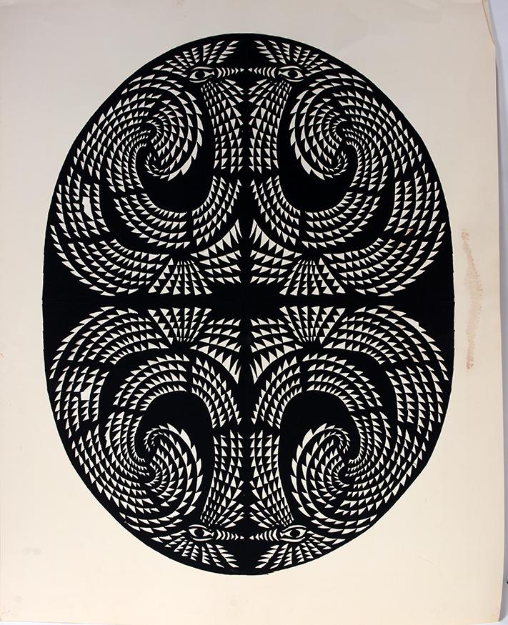 Unknown Artist. Black and White Pheasant Paper Cut Out. (1 of 5)