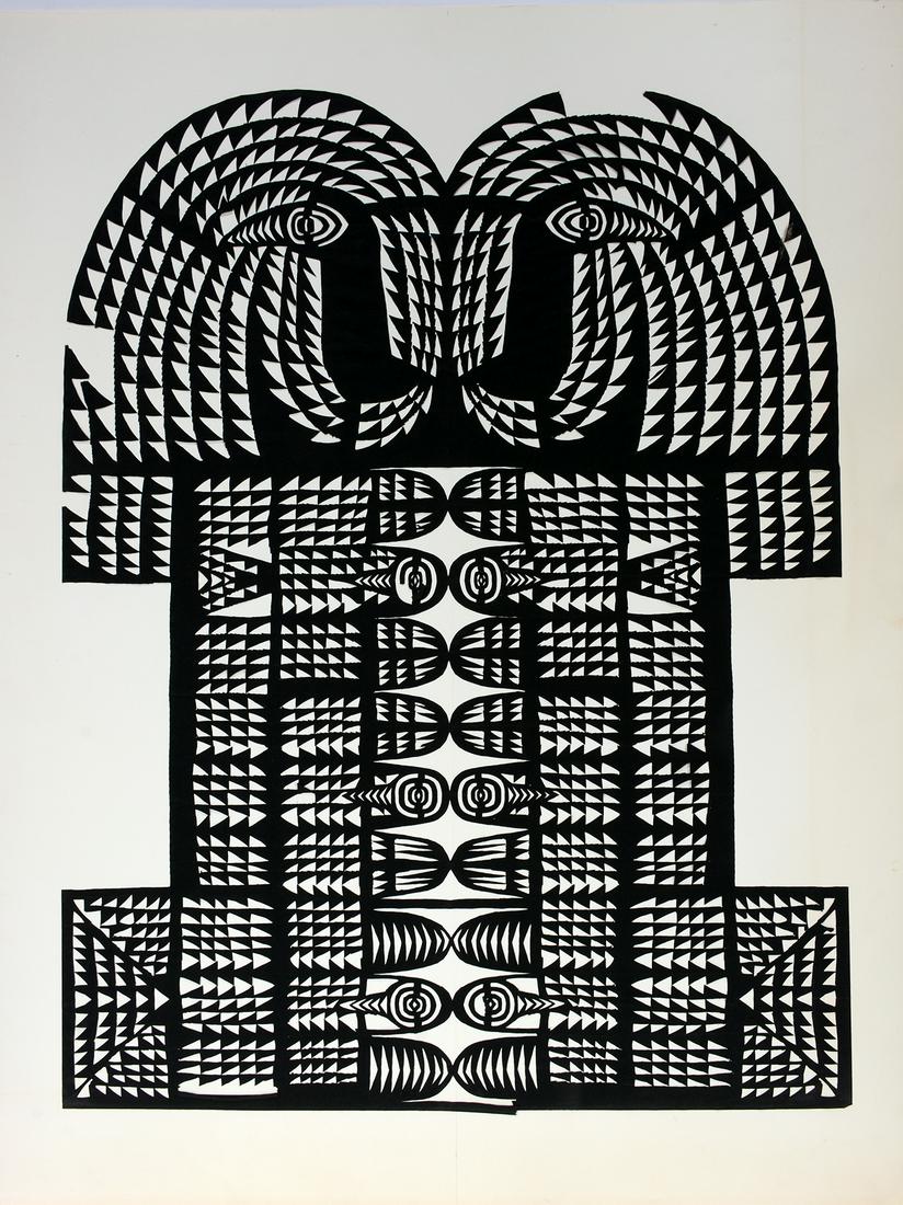 Unknown Artist. Black and White Ramâ€™s Head Design (1 of 4)