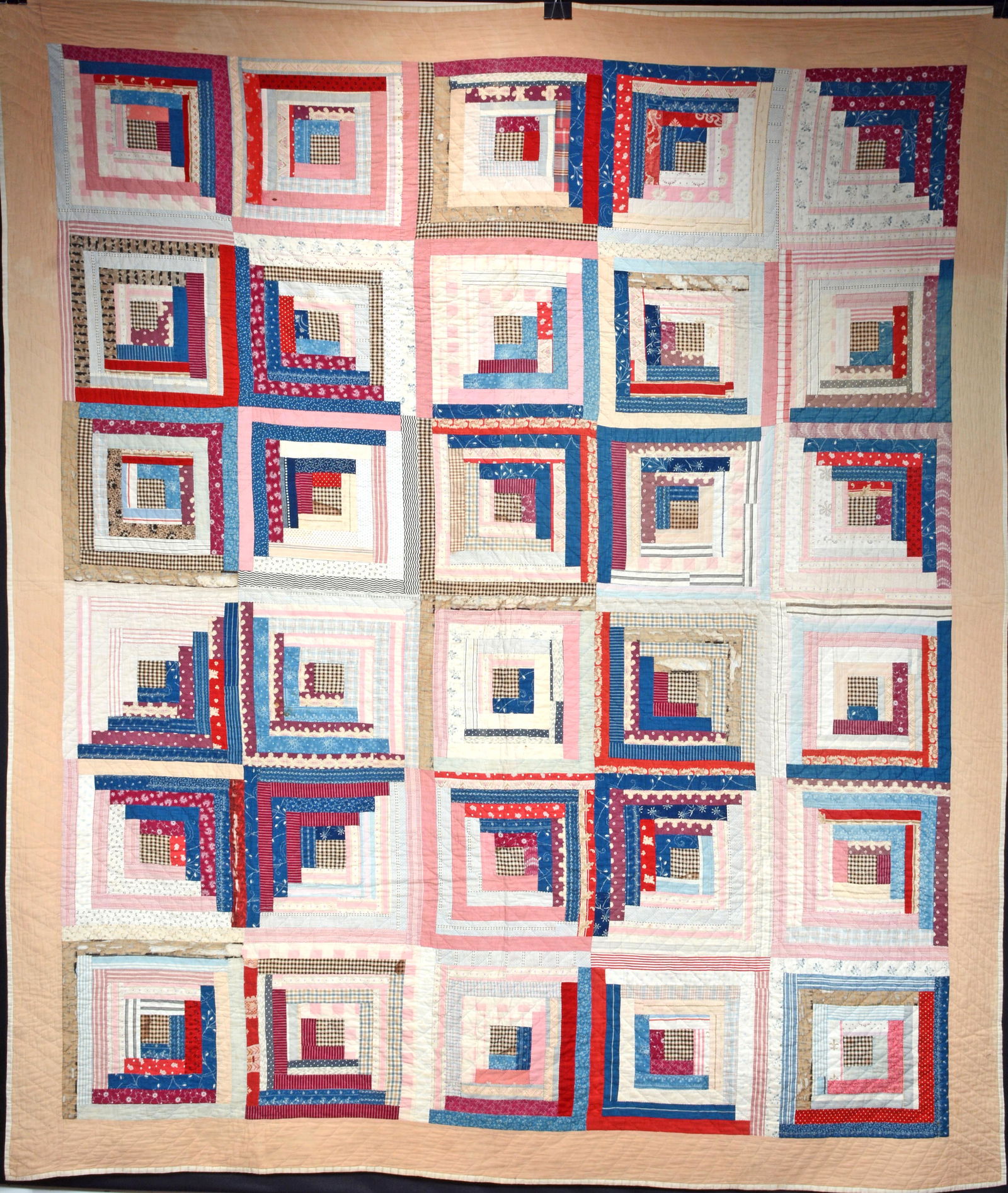Anonymous Log Cabin Strip Quilt. (1 of 5)