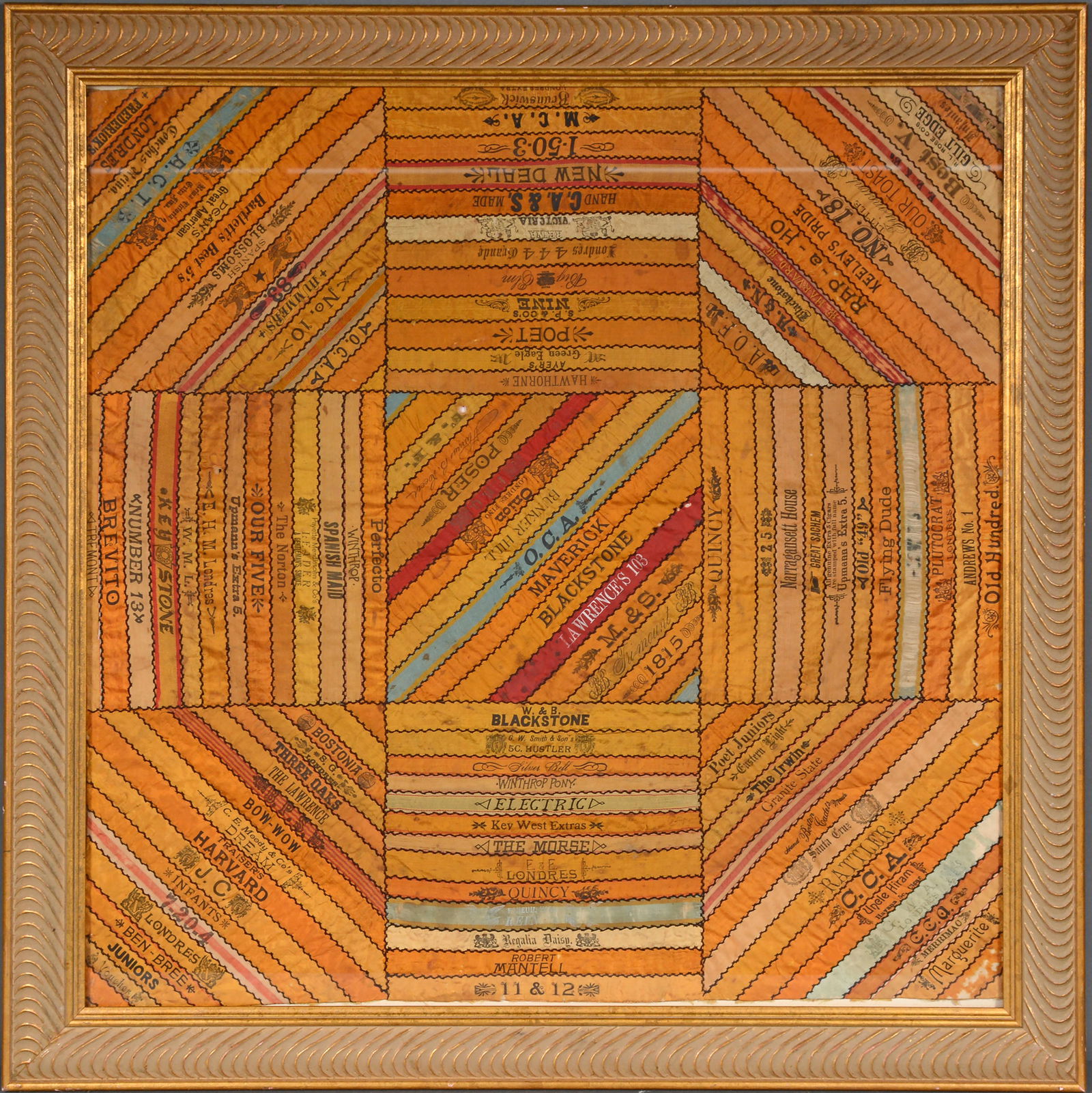 Antique Silk Cigar Label Wall Hanging. (1 of 7)