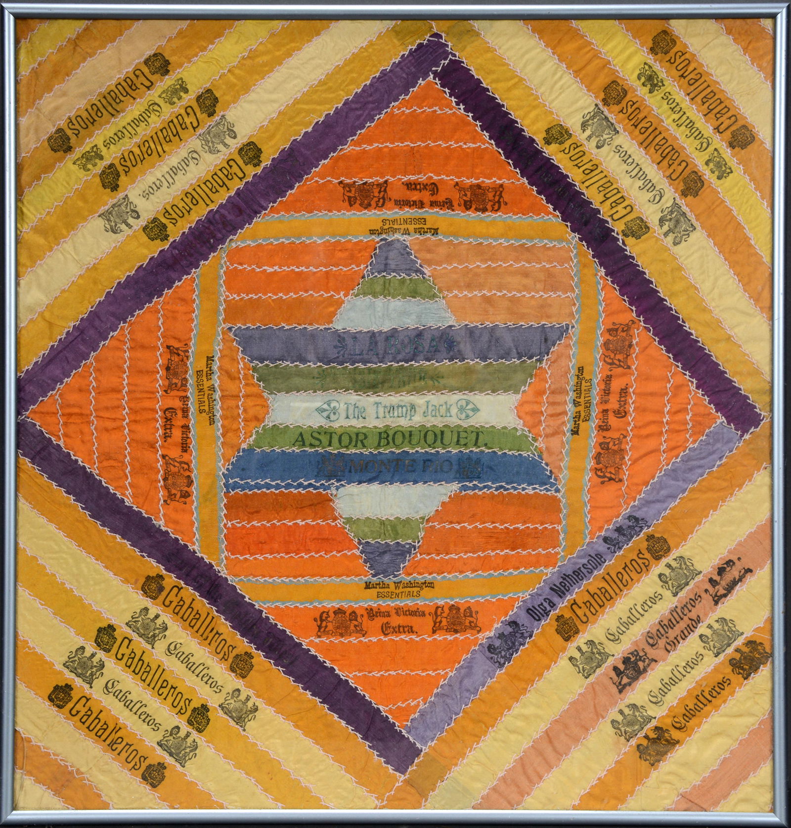 Silk Cigar Band Label Star of David Wall Hanging. (1 of 4)