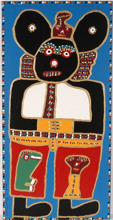 Richard Burnside Mickey Mouse.: How Richard Sees Mickey Mouse. Paint on board. Signed and dated, 2008. 24" w x 48"h. Excellent condition. Est. $400-600. Ship: $75