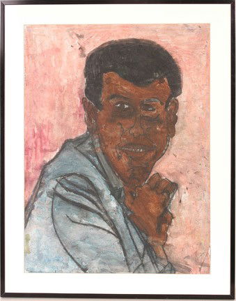 Ike Morgan Man's Portrait.: Watercolor on paper. c. 1990. 18" x 24". Frame is 22.5"x 28.5". Est. $400-600. Ship: $45