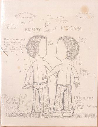 Johnny Meah Brianey & Keephsion.: Pencil on paper. 8.5"w x 11"h. Provenance: The Chuck and Jan Rosenak Collection. Est. $100-200 Ship: $20