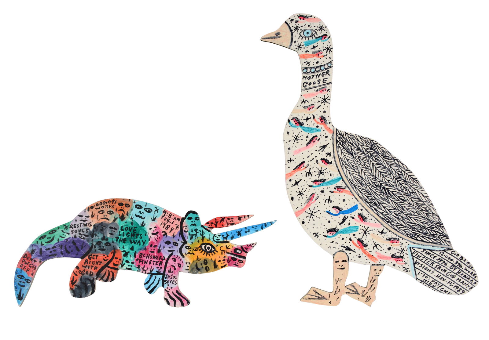 Howard Finster. Dinosaur & Mother Goose. (1 of 6)
