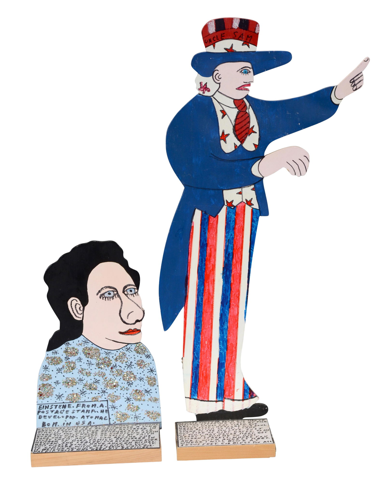 Howard Finster. Uncle Sam & Einstein. (1 of 3)