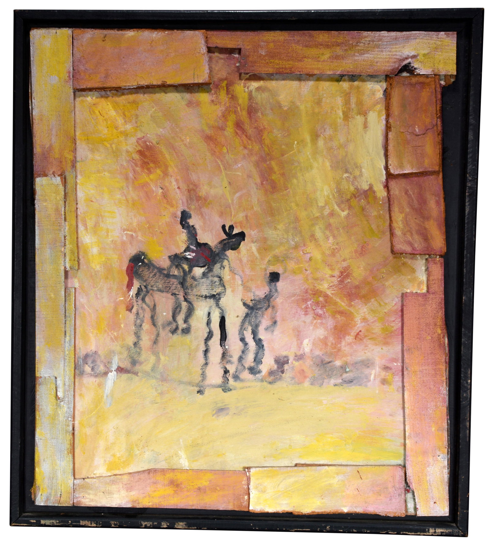 Purvis Young. Pregnant Woman On Horse.: Purvis Young. Pregnant Woman On Horse. Paint on found board. Excellent condition. 31"w x 35"h with frame. Est. $1,000-2,000. Ship: $85