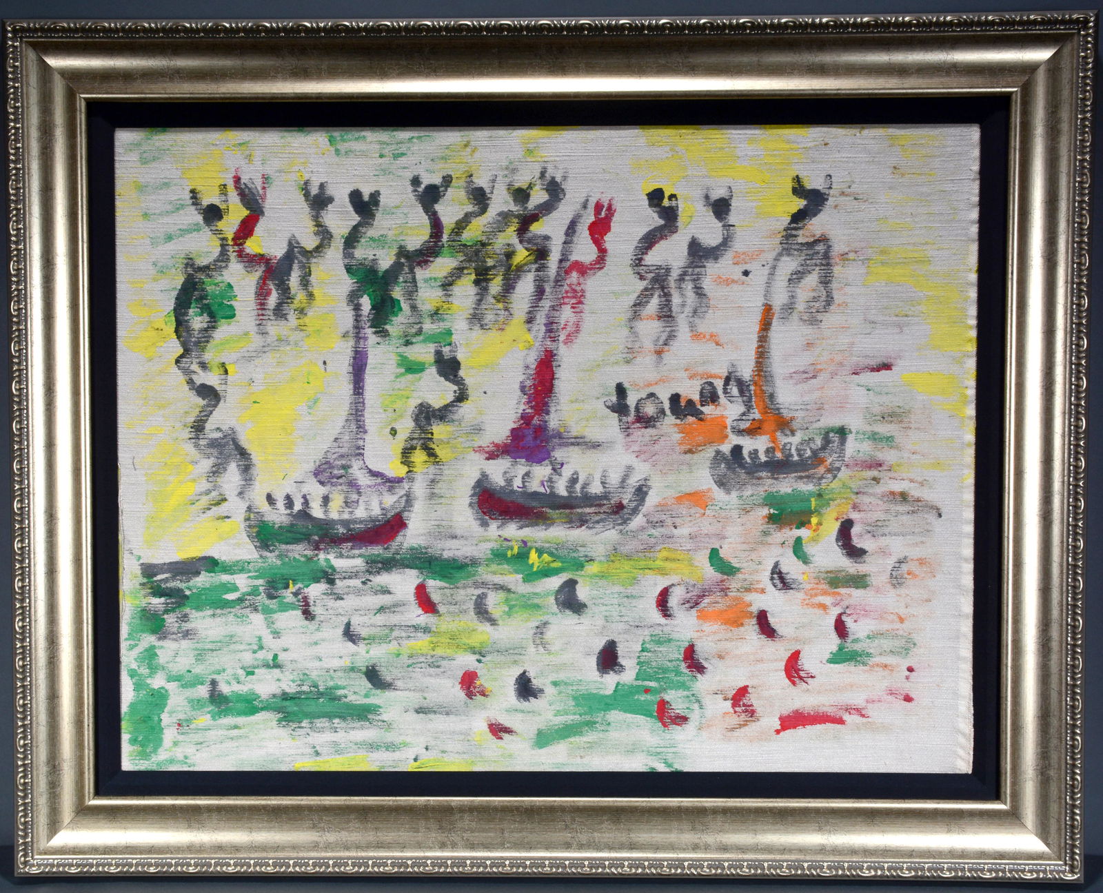 Purvis Young. 3 Sailboats On Sea. (1 of 2)