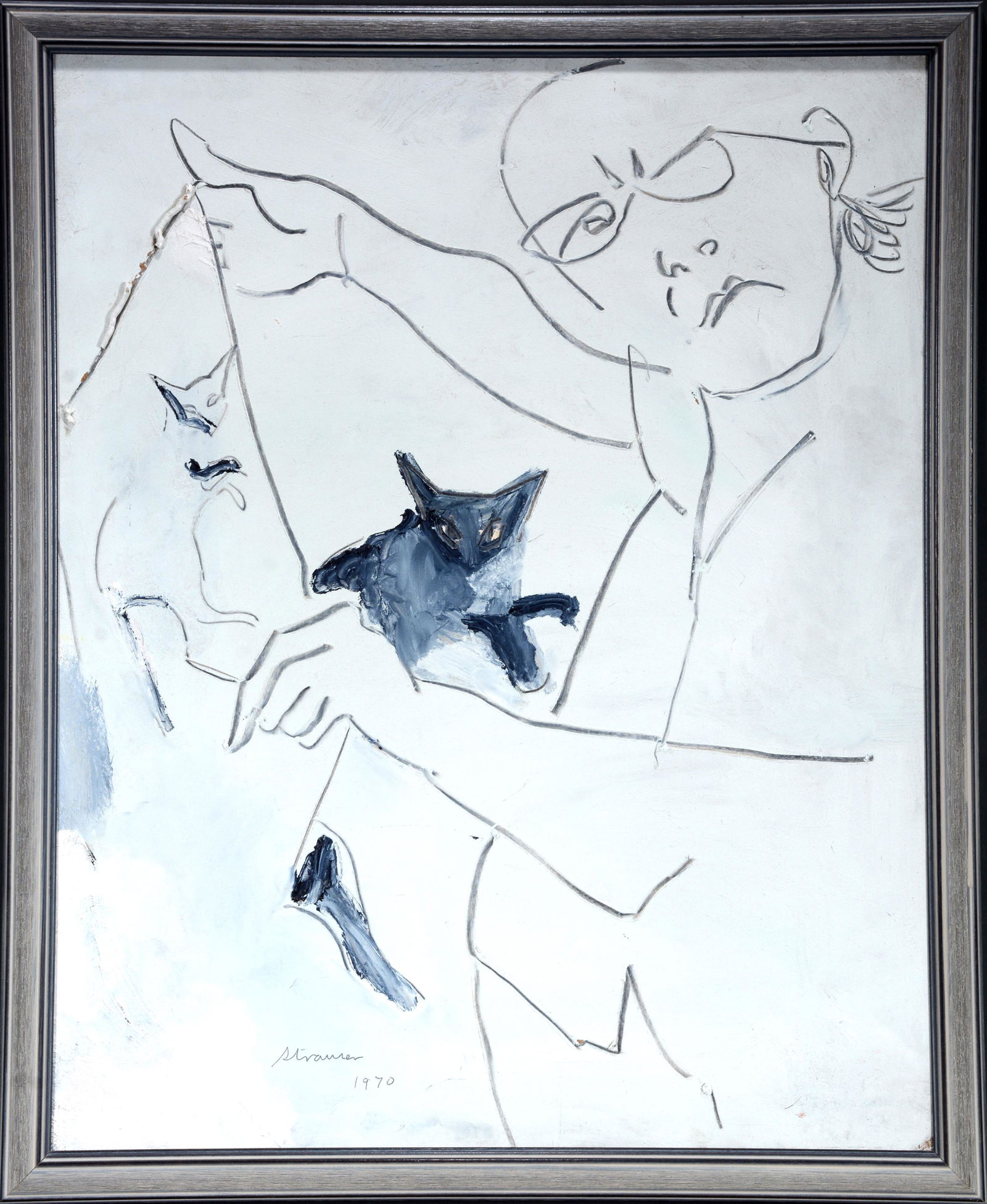 Sterling Strauser. Self-Portrait With Cats. (1 of 5)