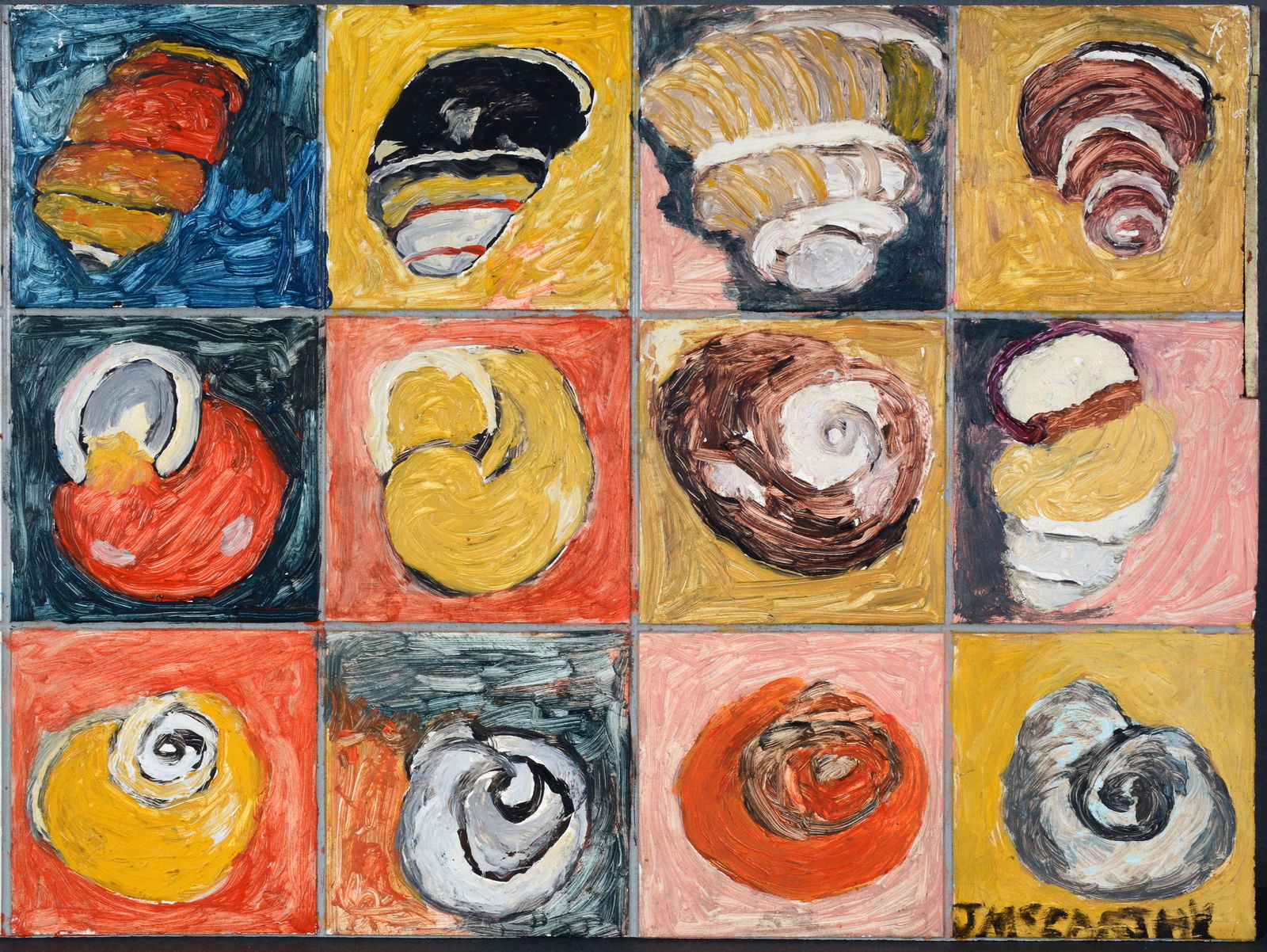 Justin McCarthy. Shells.: Justin McCarthy. Shells. Signed. Not dated. Oil on Masonite. Excellent condition. 16"w x 12"h. Est. $500-800. Ship: $35