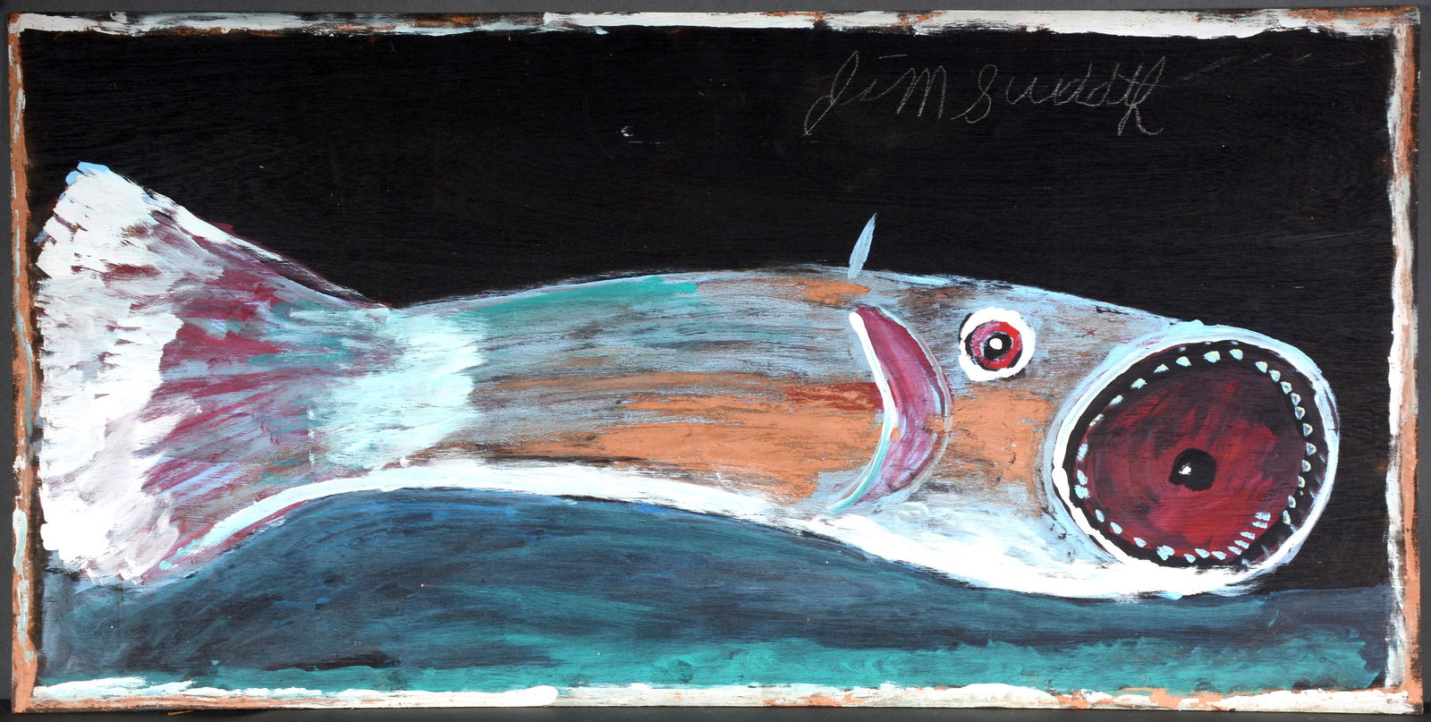 Jimmy Lee Sudduth. Large Blue Cat Fish. (1 of 2)