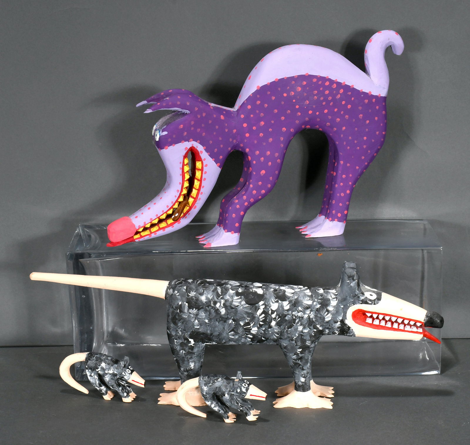Minnie Adkins. Mini Purple Anteater & Possum & Babies. (1 of 4)