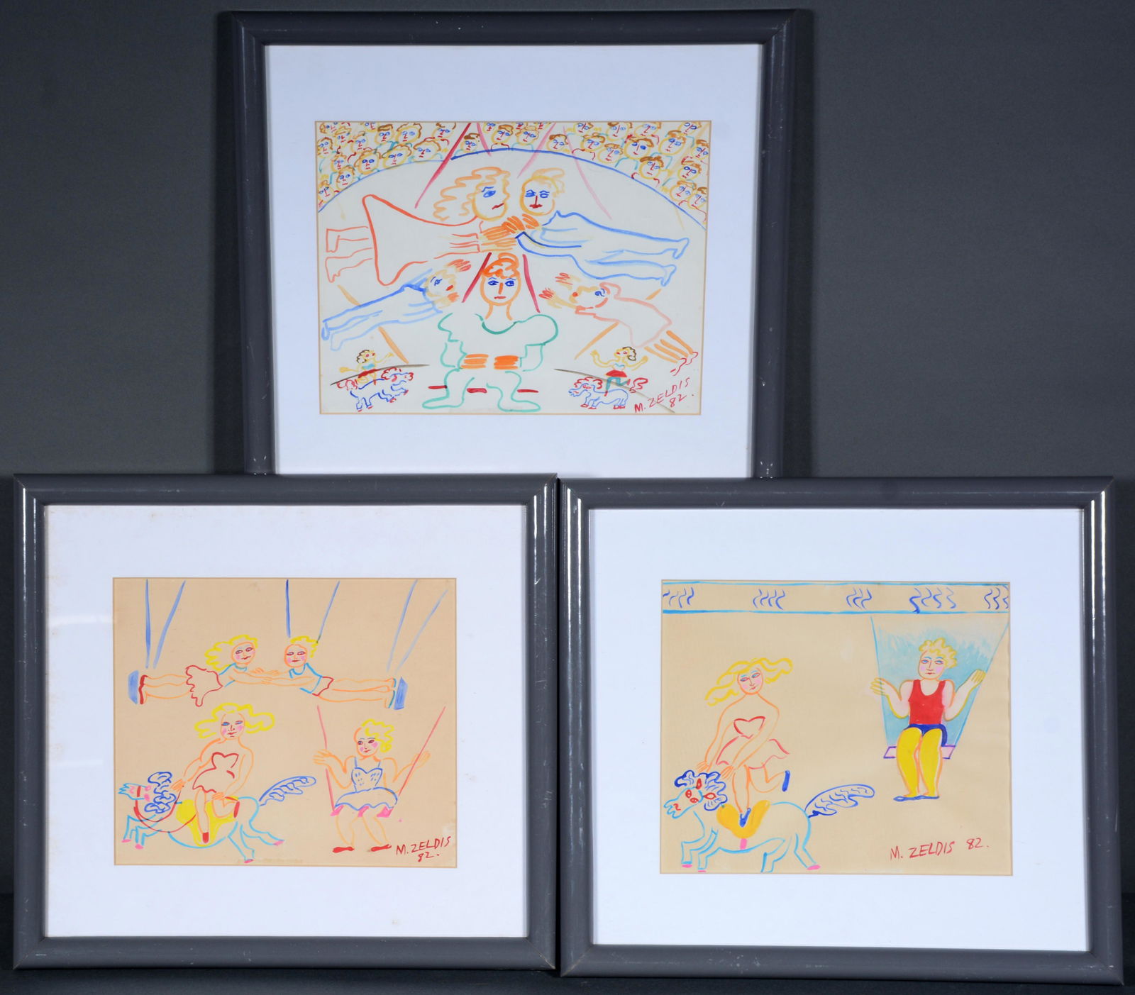 Malcah Zeldis. Three Circus Scenes. (1 of 4)
