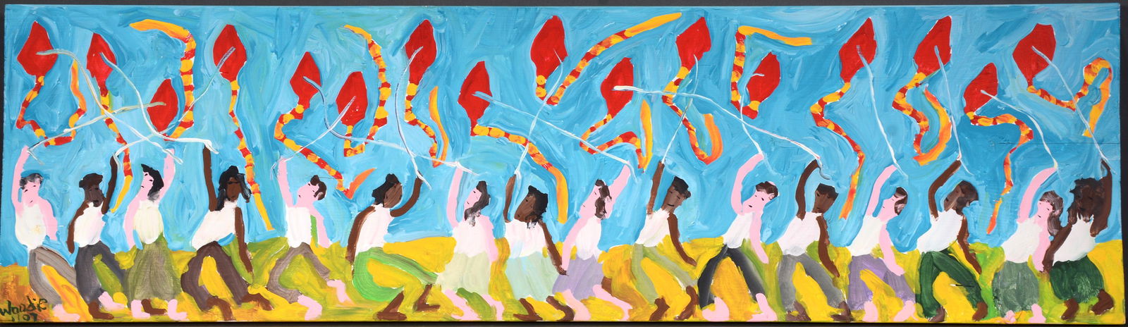 Woodie Long. Kids Flying Kites. (1 of 2)