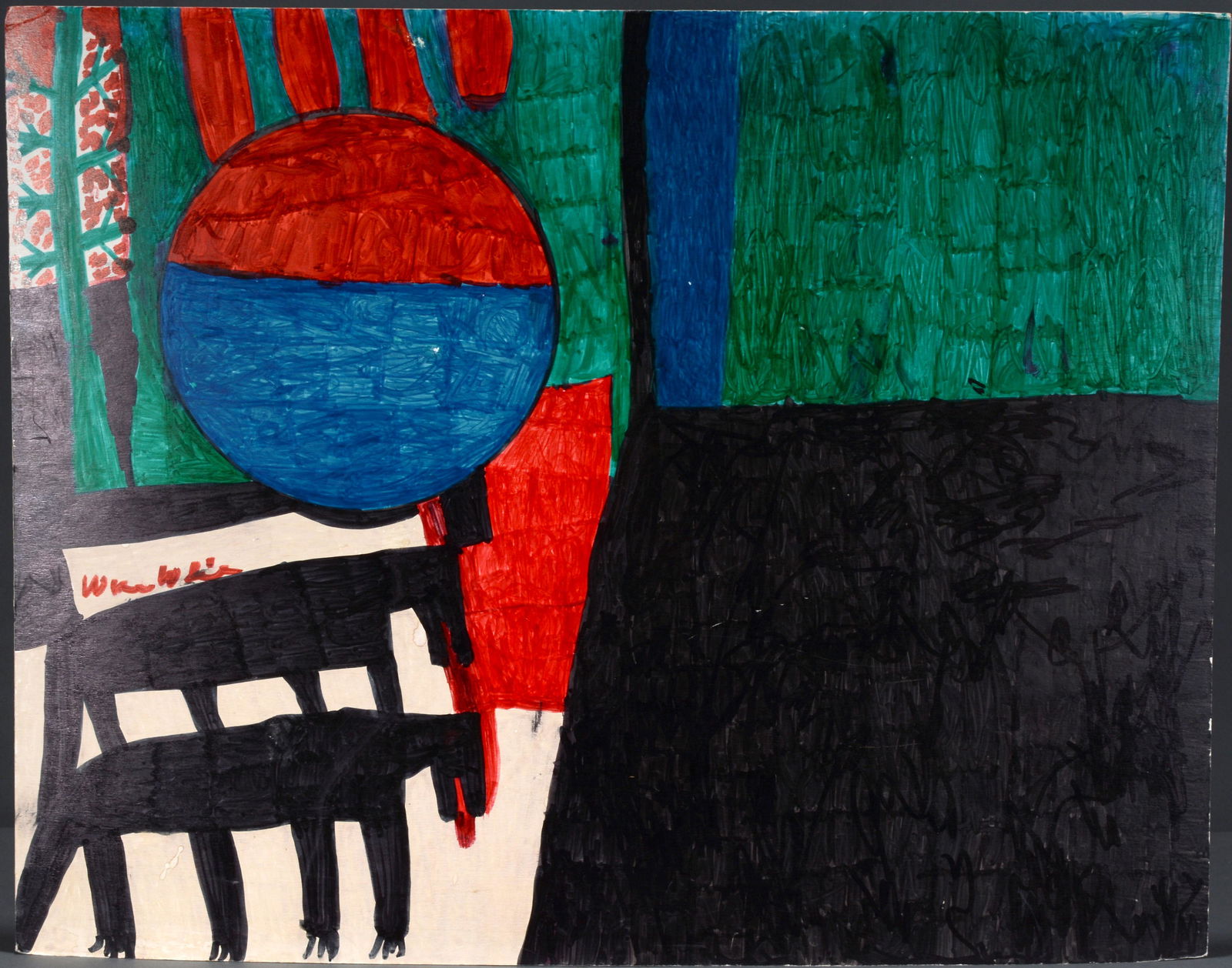 Willie White. Two Black Horses. (1 of 2)