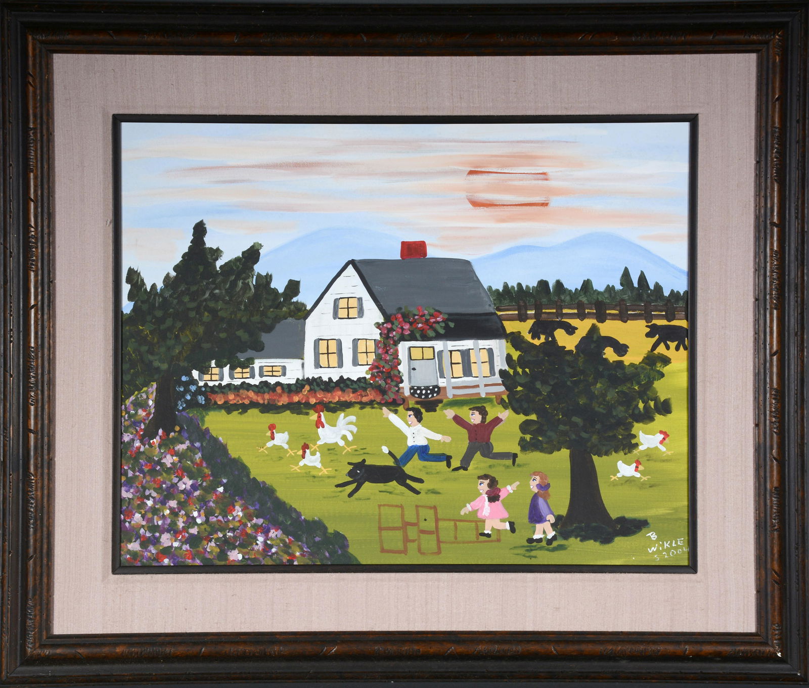 Barbara Wikle. Children Playing In Yard. (1 of 2)