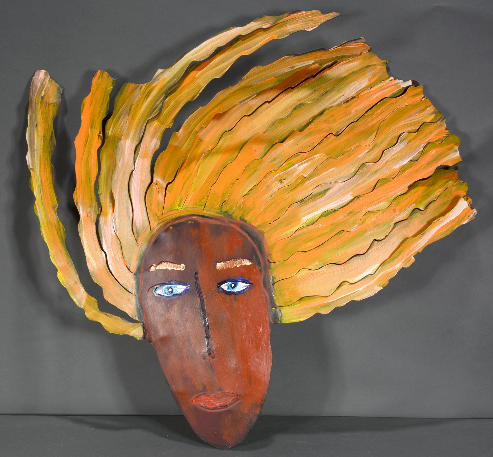 Pat Juneau. Metal Portrait with Blowing Hair. (1 of 2)