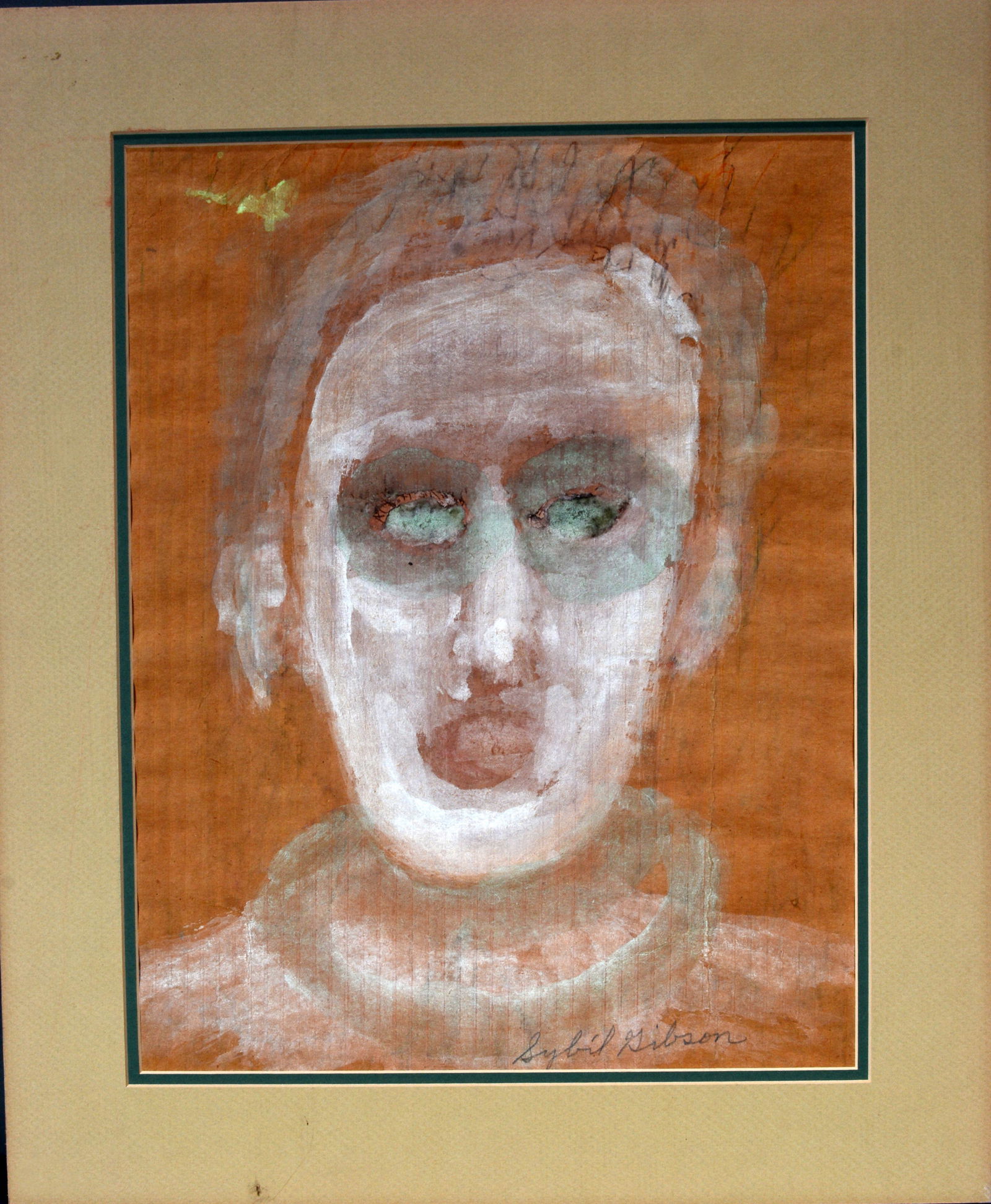 Sybil Gibson. Dbl-Sided Painting With Faces. (1 of 3)
