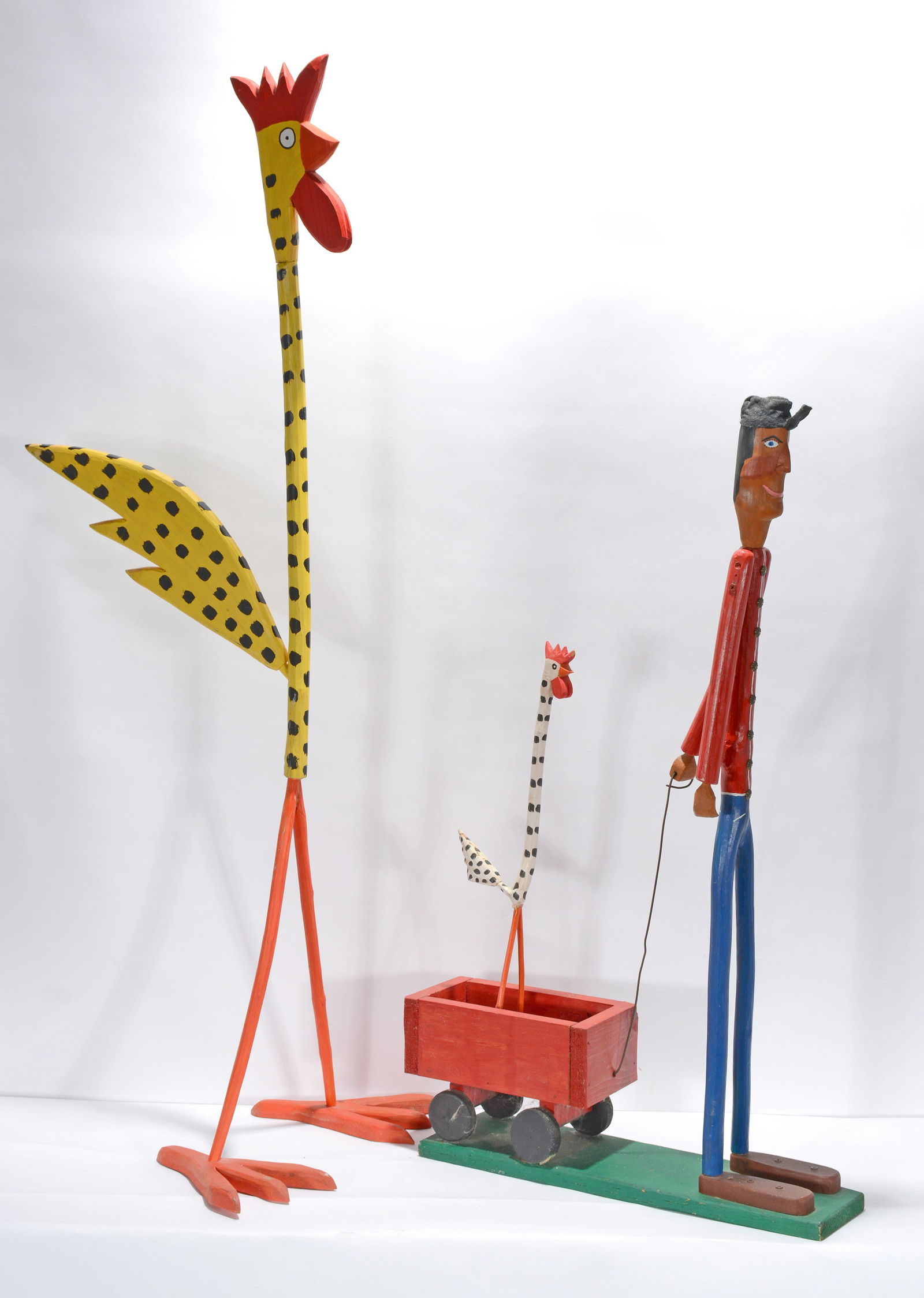 Harry Jennings. Chicken & Man With Chicken In Cart. (1 of 1)