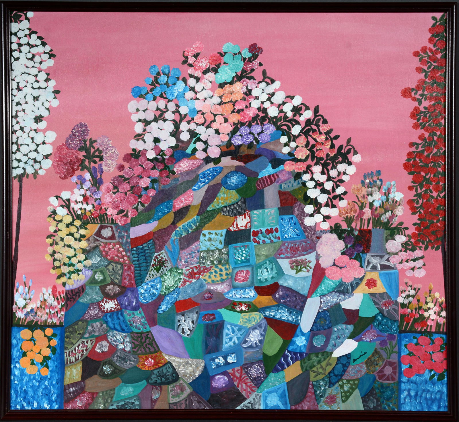Annie Cochran. Patchwork Quilt In The Garden. (1 of 2)