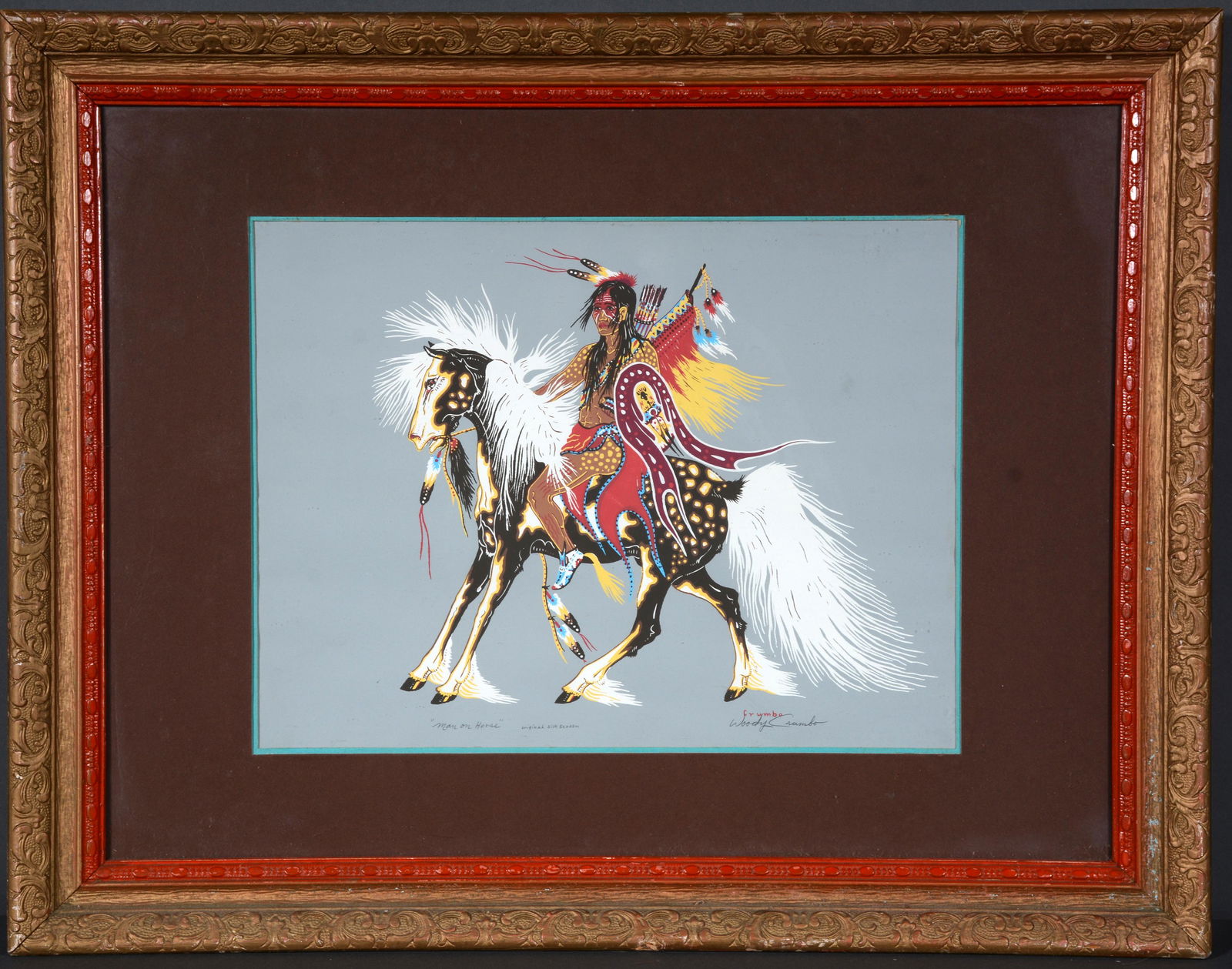 Woody Crumbo. Man On Horse. (1 of 5)