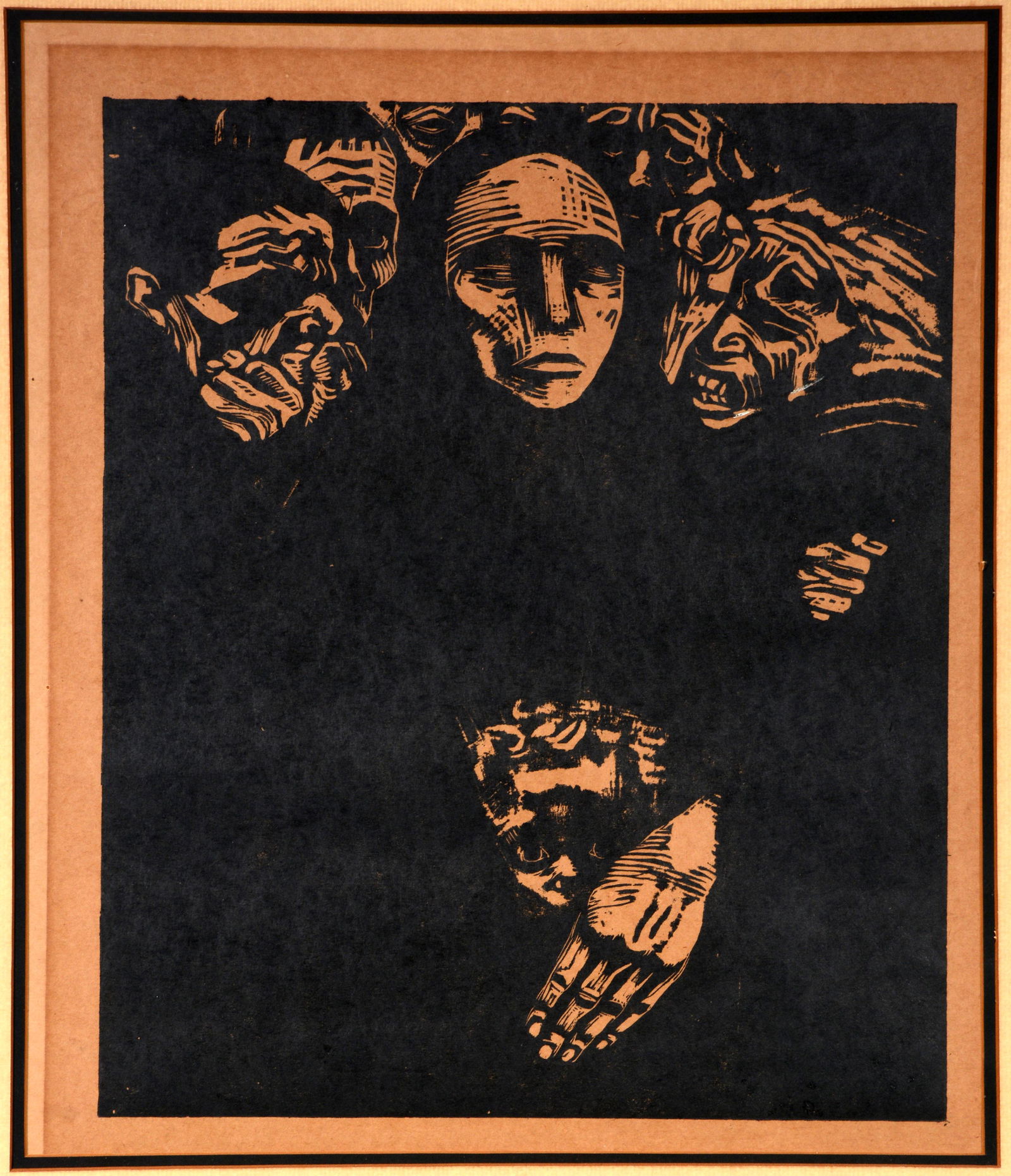 Kathe Kollwitz. Krieg KL183.: Kathe Kollwitz. Krieg KL183. Woodcut and ink on paper. Great condition. Image is 11" x 14". Frame is 21" x 27". Est. $200-300. Ship: $55