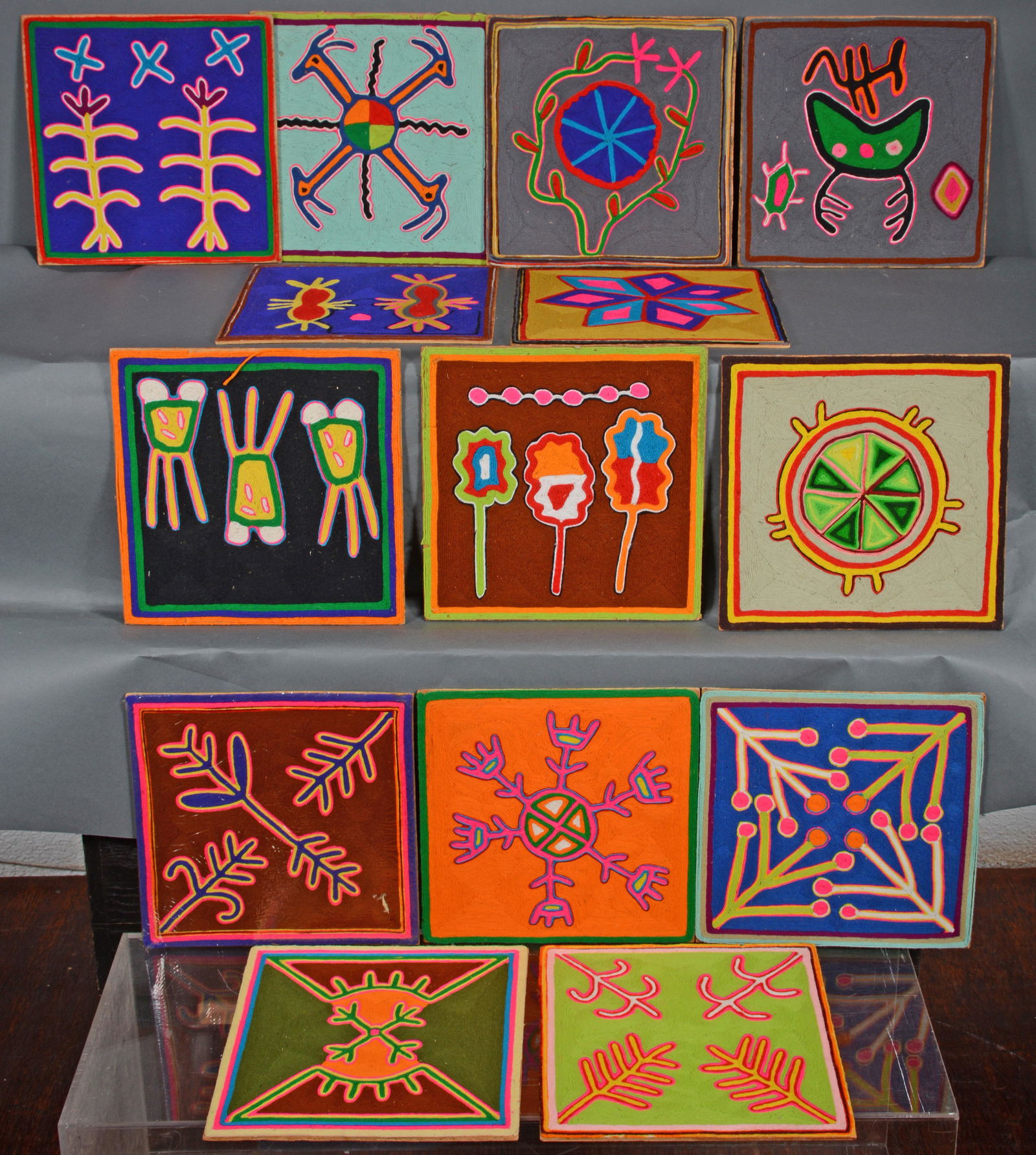 Huichol Indians. Box Lot of 14 Small Works. (1 of 6)