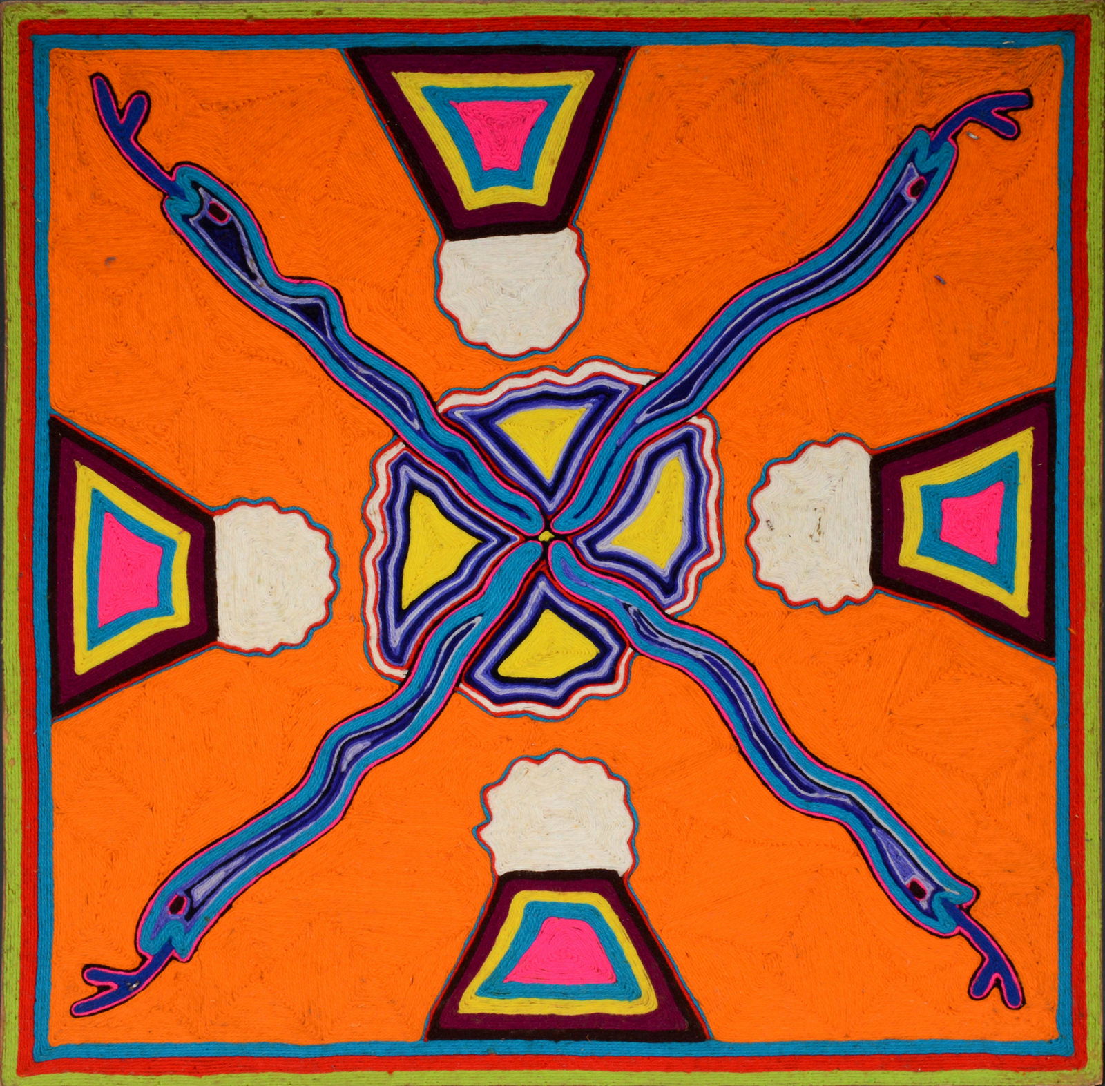 Reymundo de La Rosa Ruiz. Snake King Yarn Painting. (1 of 3)