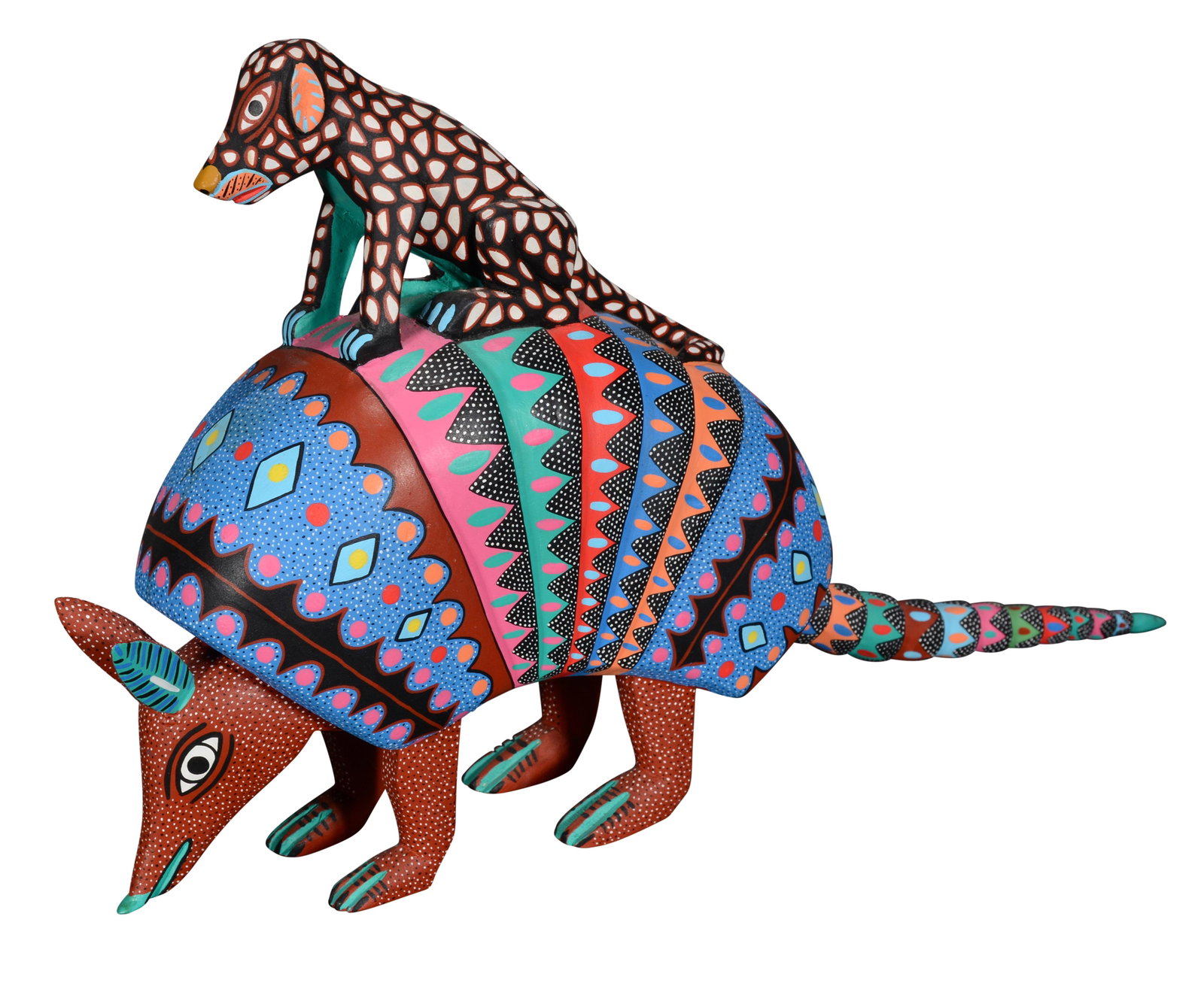Pedro Ramirez. Armadillo.: Pedro Ramirez. Armadillo. Signed. Carved and painted wood. Excellent condition. 16" x 9.5" x 4". Provenance: Barbara & Robert Hunter Collection. Est. $200-400. Ship: $65