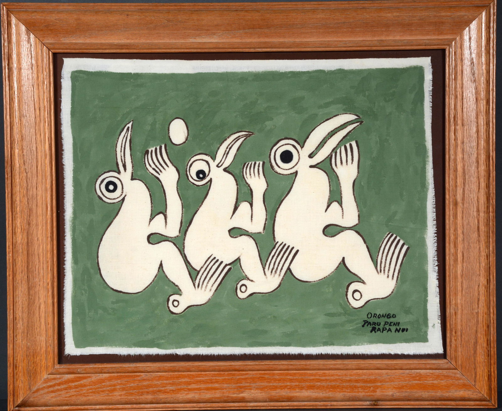 Bird Man Cult Painting from Rapa Nui Easter Island. (1 of 3)