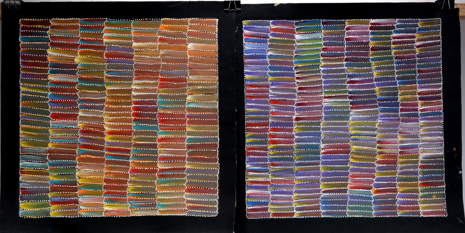 Dolly Mills. Pair of Colorful Abstracts, #7 & #8. (1 of 2)