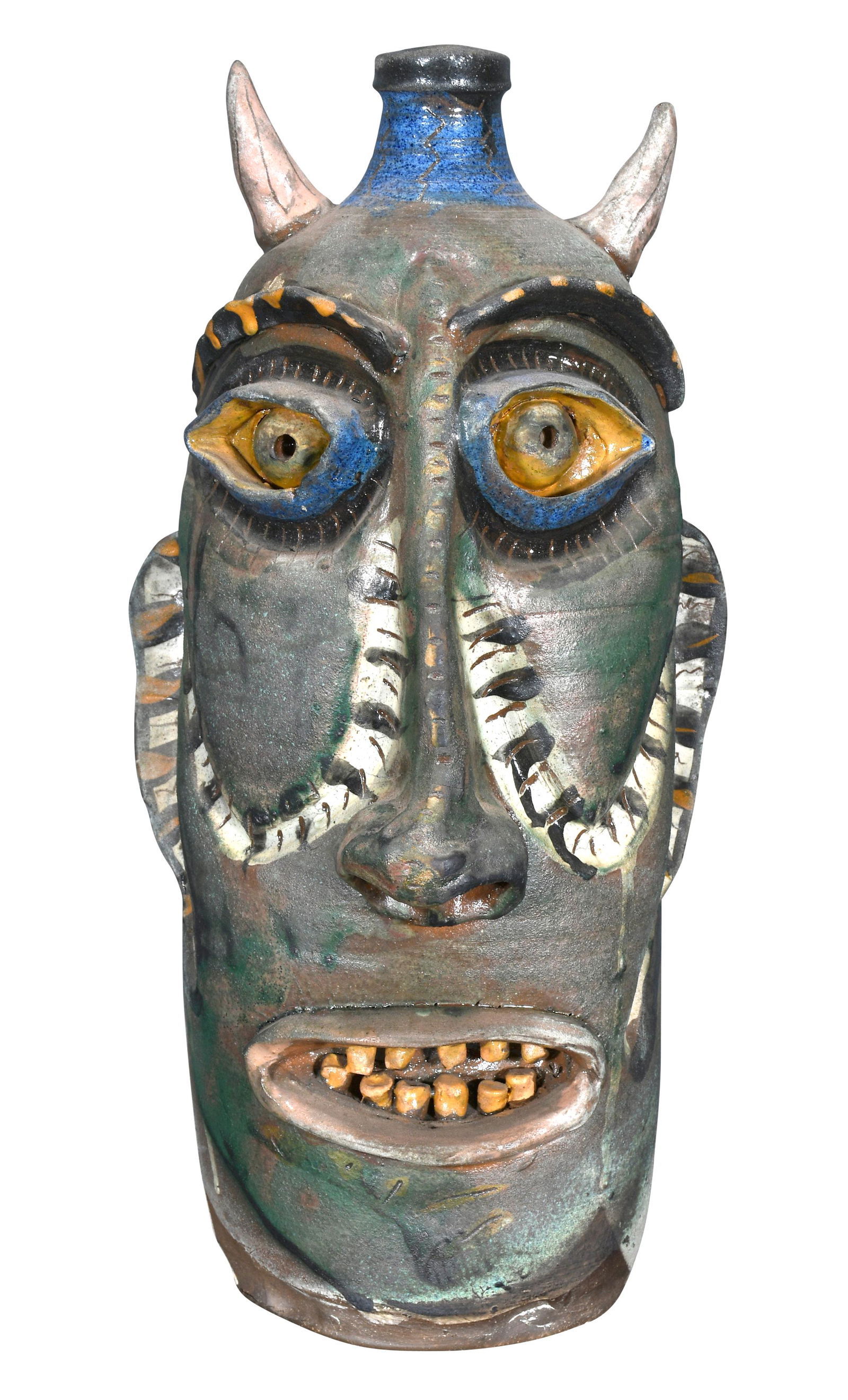 Carl Block. Early Devil Face Jug. (1 of 4)