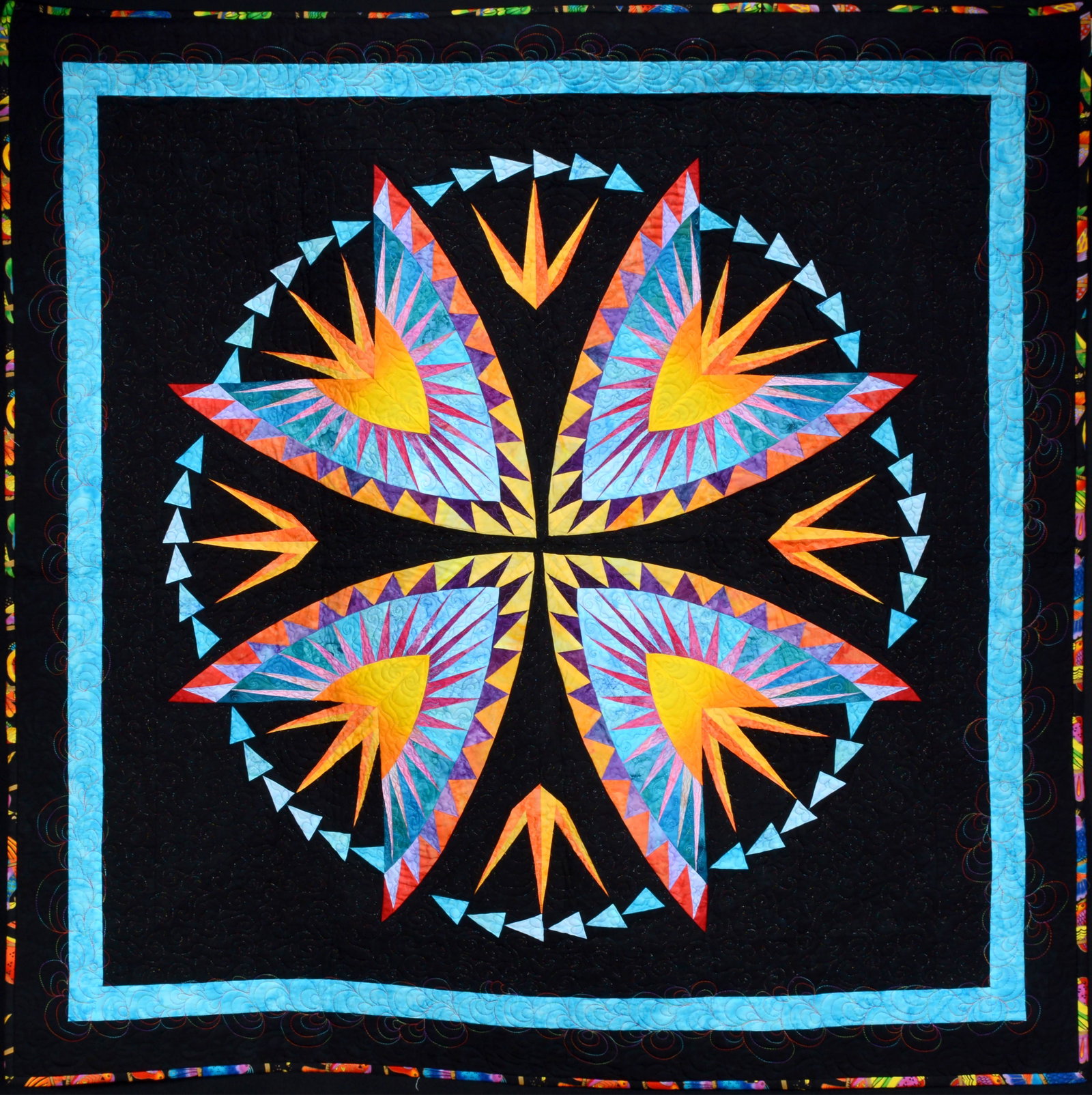 Deb Karasik. Inner Light Quilt.: Deb Karasik. Inner Light Quilt. 2007. Signed, dated and titled. Mixed materials. Excellent condition. 48"x 48". Provenance: Barbara Hacker Hunter Collection. Est. $1,000-2,000. Ship: $35