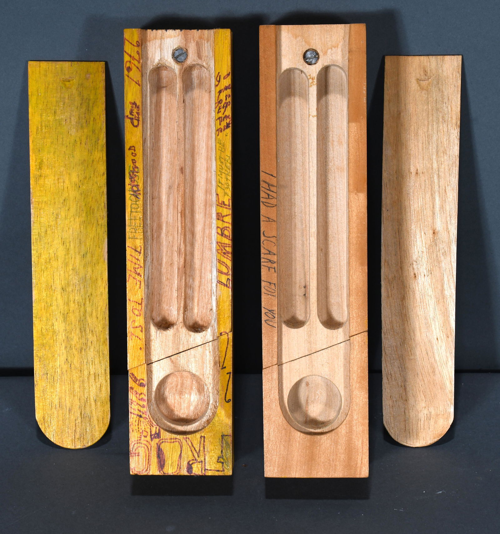 Michael Stipe. Pair of Hand-Embellished Balsa Wood Pencil Boxes. (1 of 4)